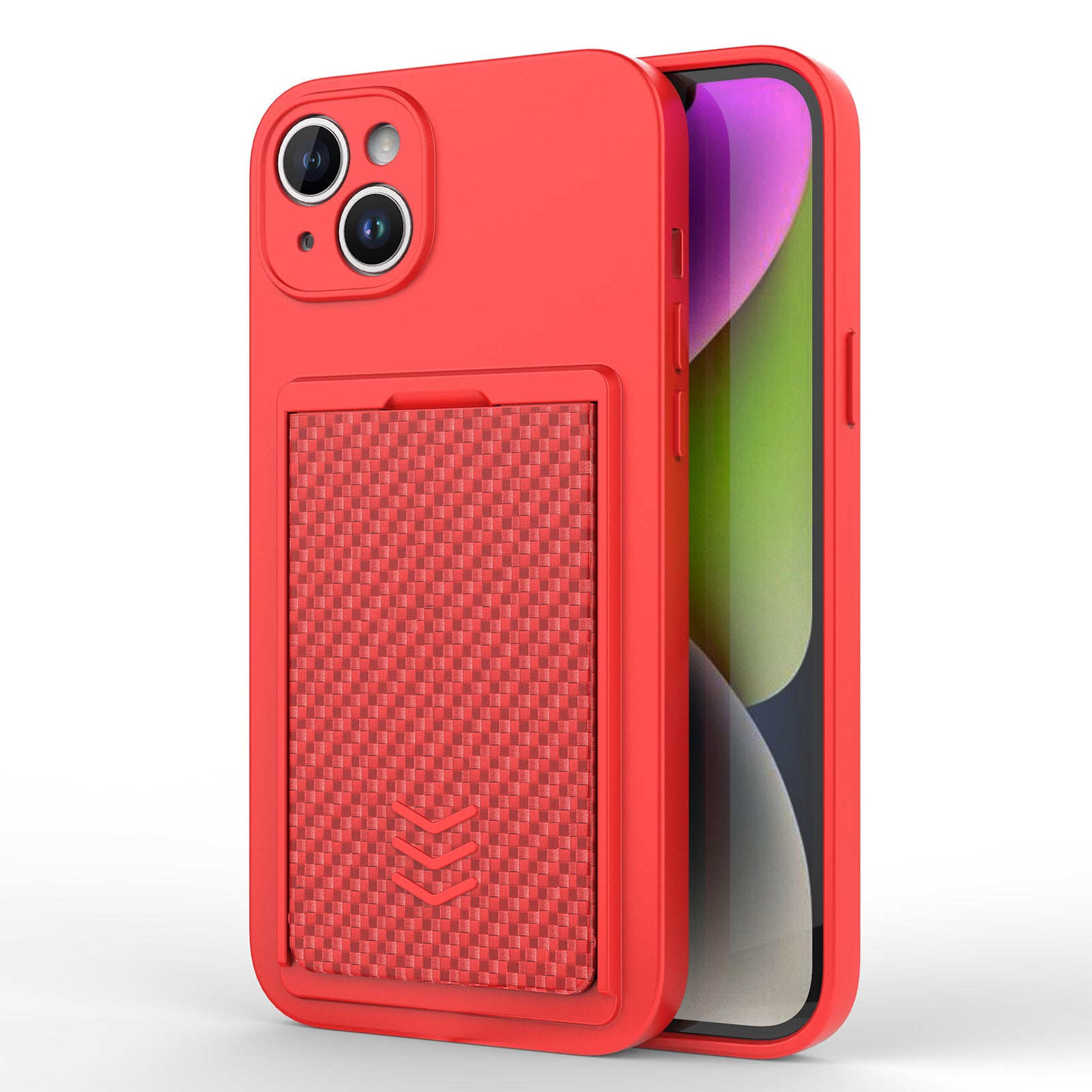 Protective Phone Case For iPhone 14 Plus, TPU+ PC Anti-shock Slim Phone Cover with Sliding Card Slot - Blue