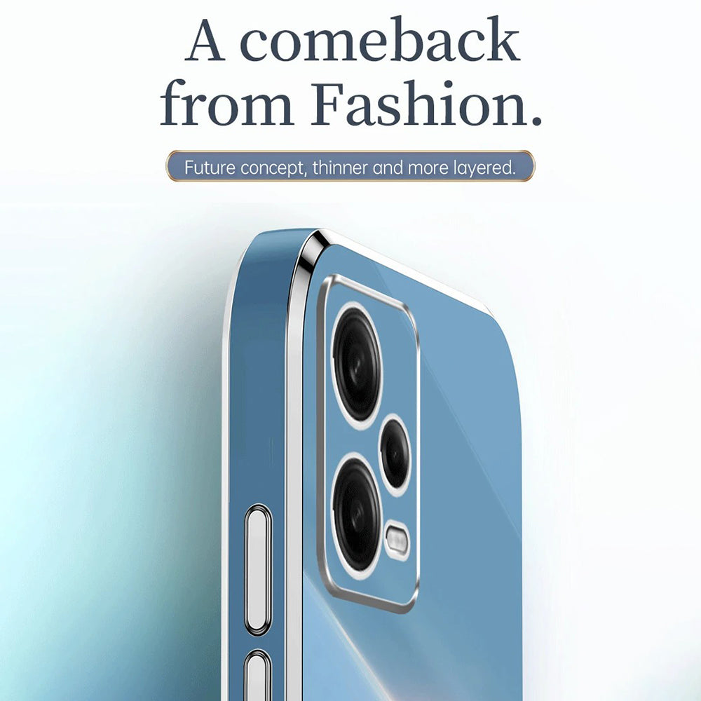 XINLI Phone Case for Xiaomi Redmi Note 12 Pro 5G Electroplating Golden Edge Anti-scratch TPU Phone Cover