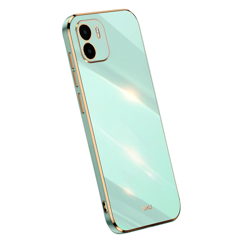XINLI Electroplating Golden Edge Phone Case for Xiaomi Redmi A1 4G A2 4G Dustproof TPU Phone Cover