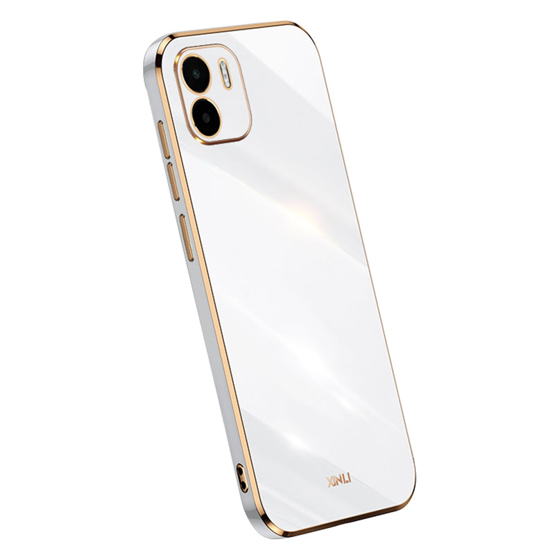 XINLI Electroplating Golden Edge Phone Case for Xiaomi Redmi A1 4G A2 4G Dustproof TPU Phone Cover