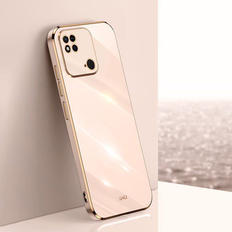 XINLI For Xiaomi Redmi 10C 4G Phone Case with Electroplating Golden Edge Anti-dust TPU Phone Cover