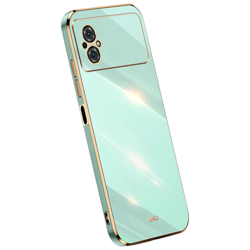 XINLI Electroplating TPU Phone Case for Xiaomi Poco M4 5G Back Shell Full Camera Lens Protection Cover