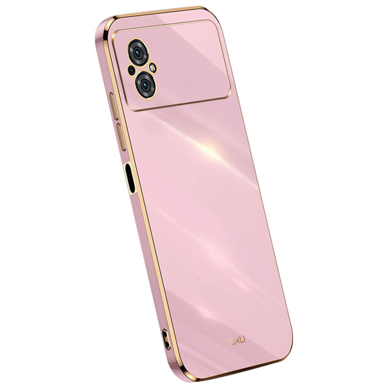 XINLI Electroplating TPU Phone Case for Xiaomi Poco M4 5G Back Shell Full Camera Lens Protection Cover