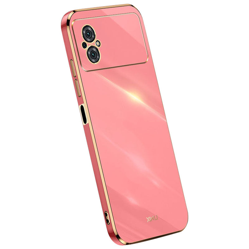 XINLI Electroplating TPU Phone Case for Xiaomi Poco M4 5G Back Shell Full Camera Lens Protection Cover
