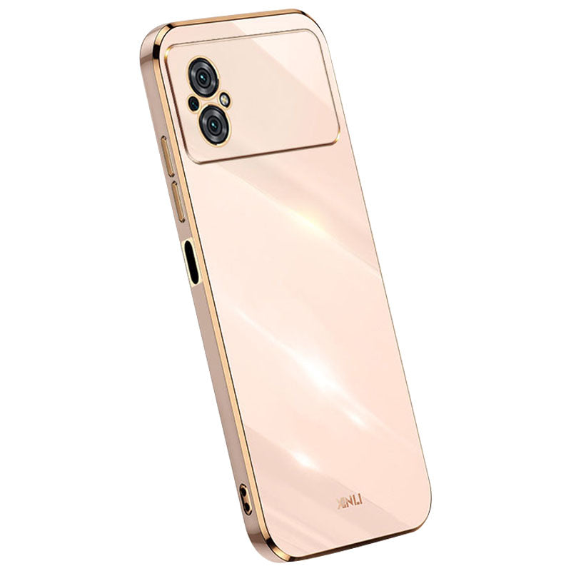 XINLI Electroplating TPU Phone Case for Xiaomi Poco M4 5G Back Shell Full Camera Lens Protection Cover
