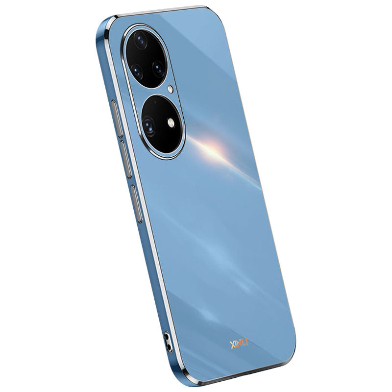 Nárazuvzdorné pouzdro na telefon XINLI pro Huawei P50 Pro 4G s galvanickým pokovováním TPU zadní kryt kompletního ochranného krytu objektivu fotoaparátu