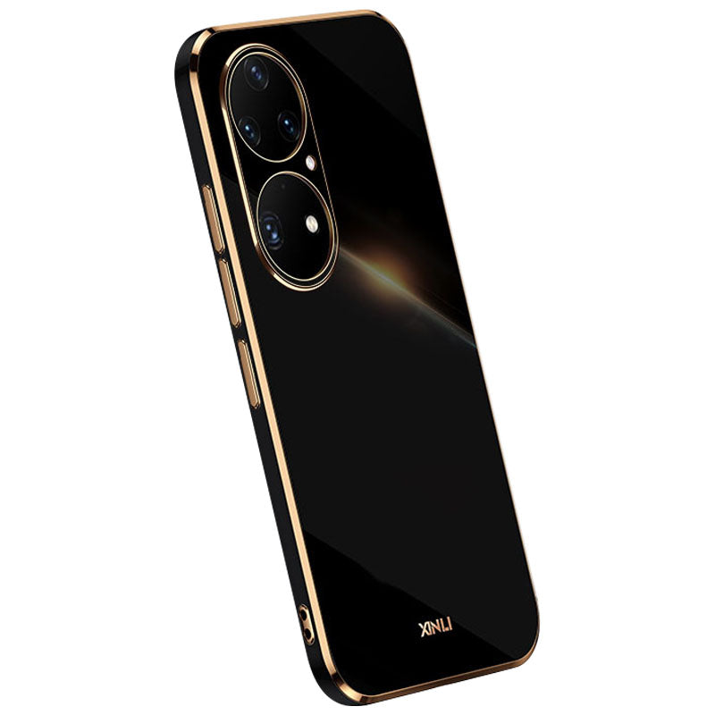 Nárazuvzdorné pouzdro na telefon XINLI pro Huawei P50 Pro 4G s galvanickým pokovováním TPU zadní kryt kompletního ochranného krytu objektivu fotoaparátu