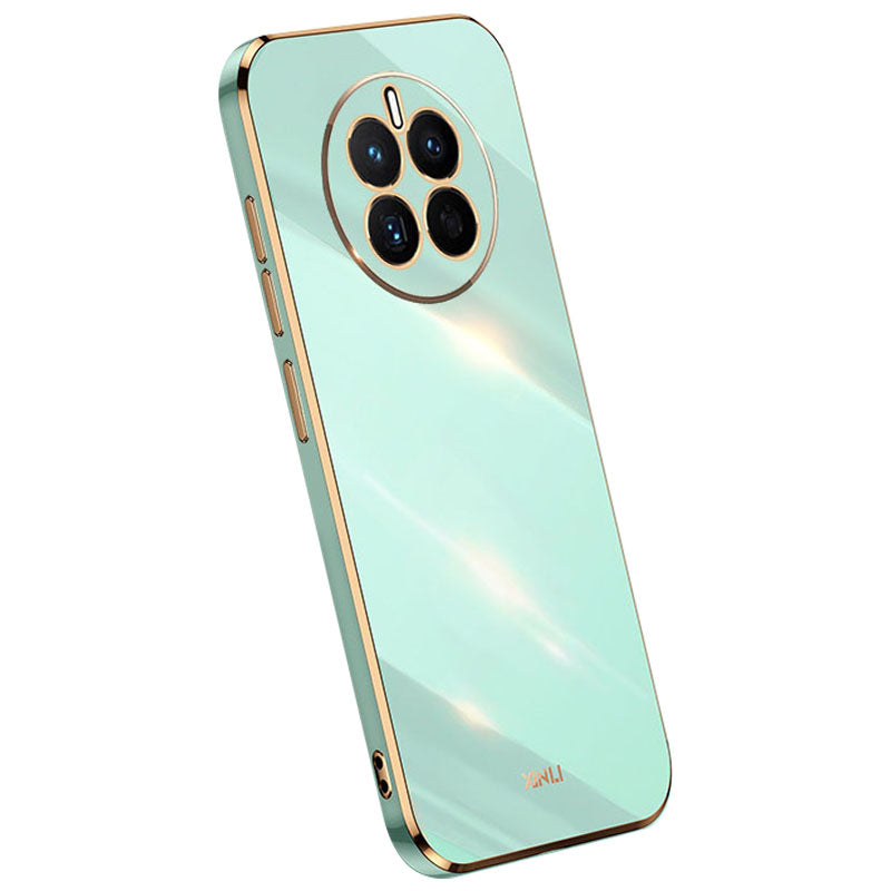XINLI for Huawei Mate 50 4G Electroplating Silky-Soft Touch TPU Phone Case Full Camera Lens Protection Phone Cover