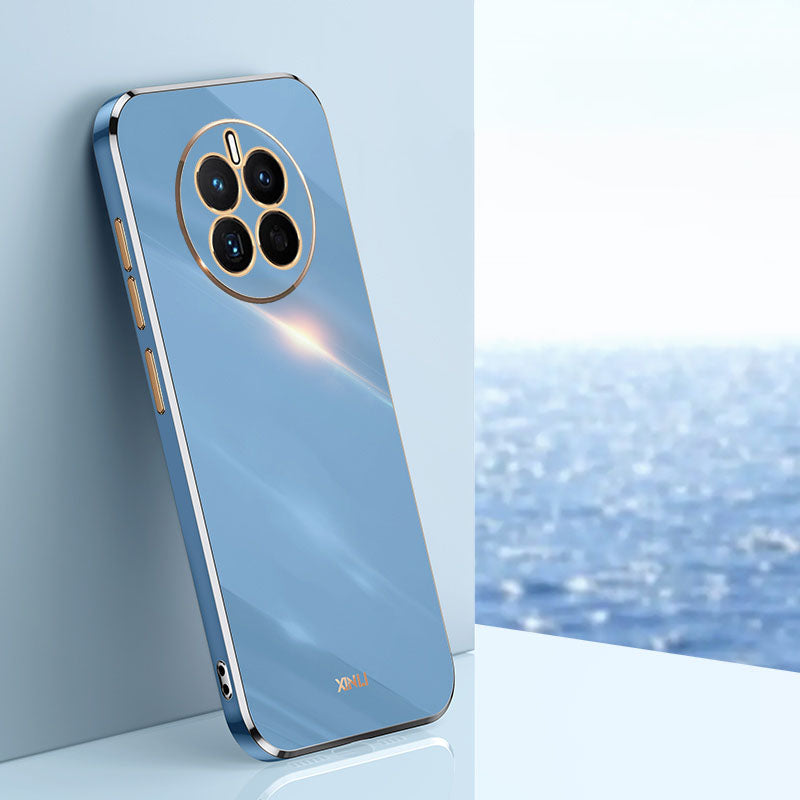 XINLI pro Huawei Mate 50 4G galvanické pokovování Hedvábně měkké dotykové pouzdro na telefon TPU s plnou ochranou objektivu fotoaparátu Kryt telefonu