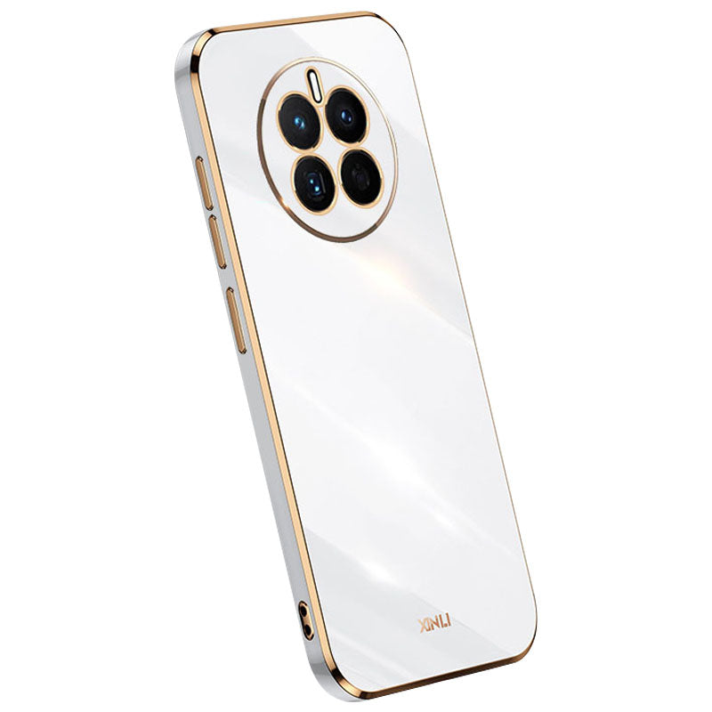 XINLI pro Huawei Mate 50 4G galvanické pokovování Hedvábně měkké dotykové pouzdro na telefon TPU s plnou ochranou objektivu fotoaparátu Kryt telefonu