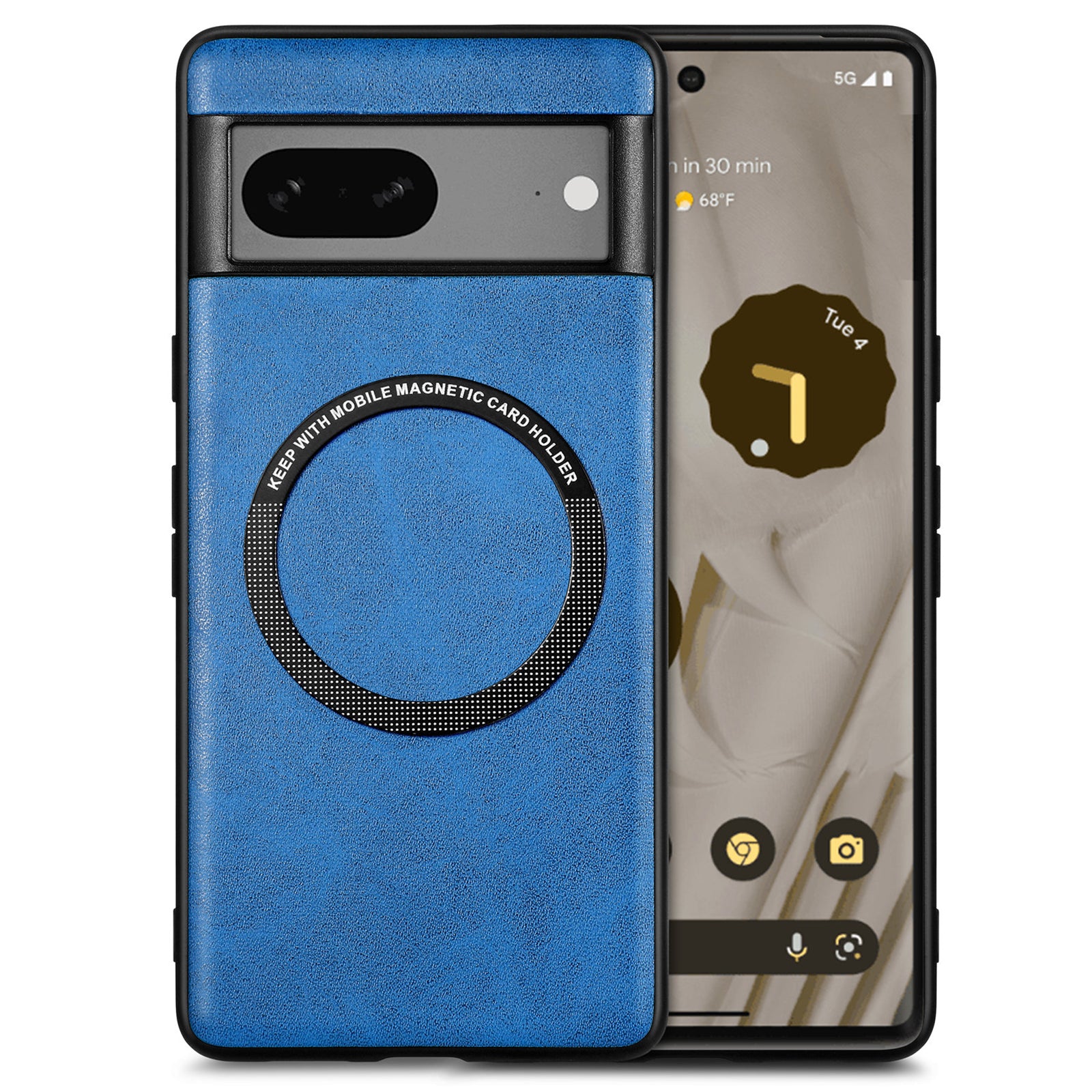 Phone Case Compatible with MagSafe for Google Pixel 7 5G PU Leather Coated PC TPU Cover