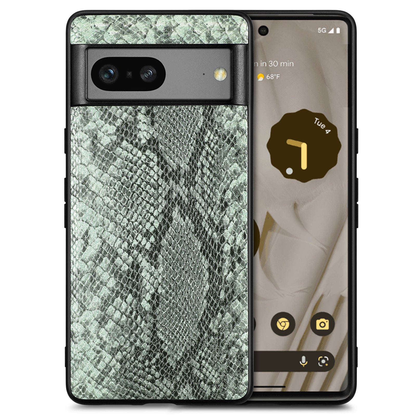 For Google Pixel 7 5G Shockproof Cell Phone Case Snake Texture PU Leather Coated PC TPU Cover