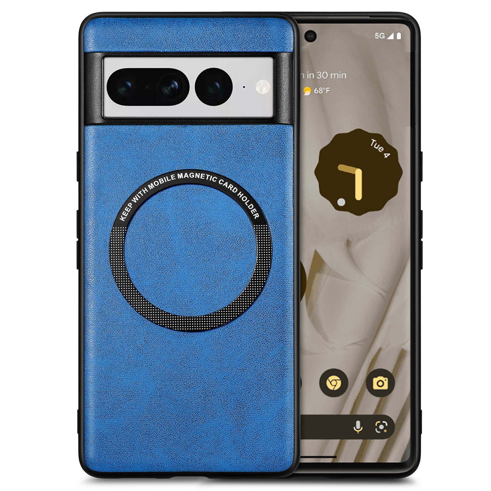Leather Coated PC TPU Case Compatible with MagSafe for Google Pixel 7 Pro 5G Phone Cover