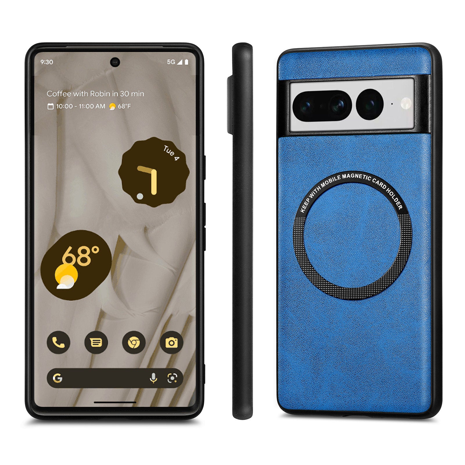 Leather Coated PC TPU Case Compatible with MagSafe for Google Pixel 7 Pro 5G Phone Cover