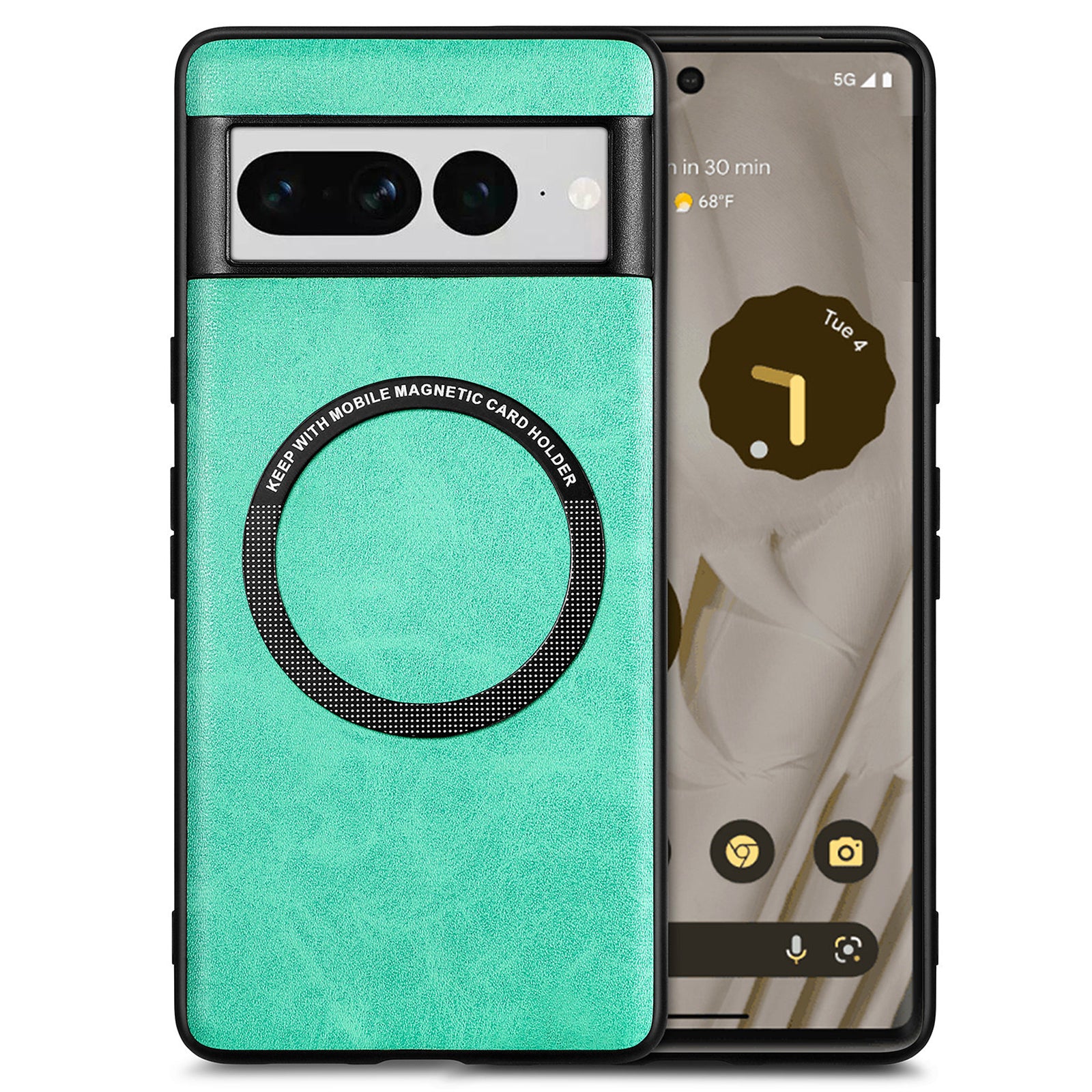 Leather Coated PC TPU Case Compatible with MagSafe for Google Pixel 7 Pro 5G Phone Cover