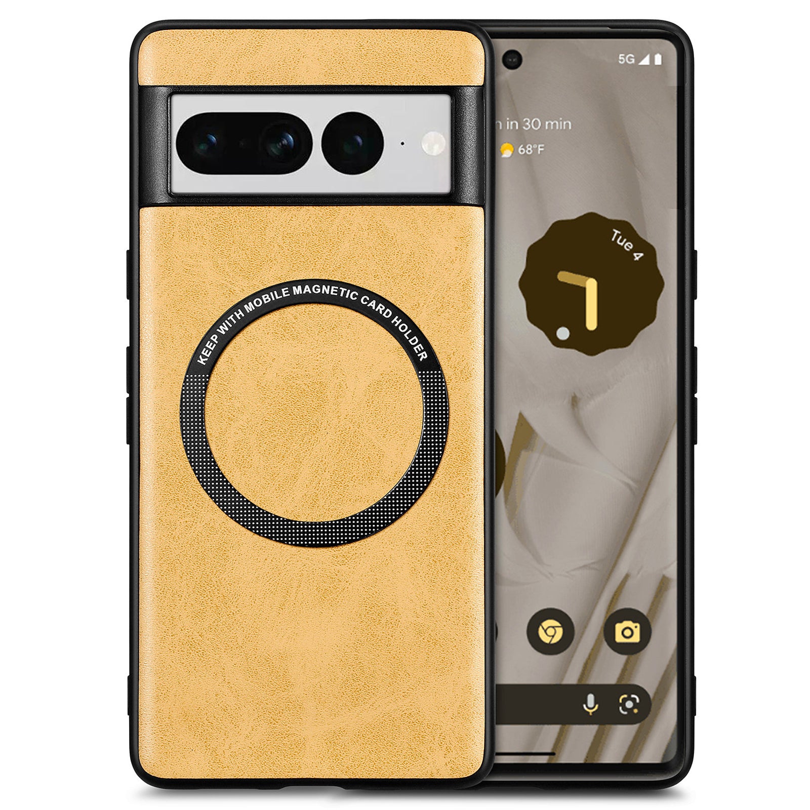 Leather Coated PC TPU Case Compatible with MagSafe for Google Pixel 7 Pro 5G Phone Cover
