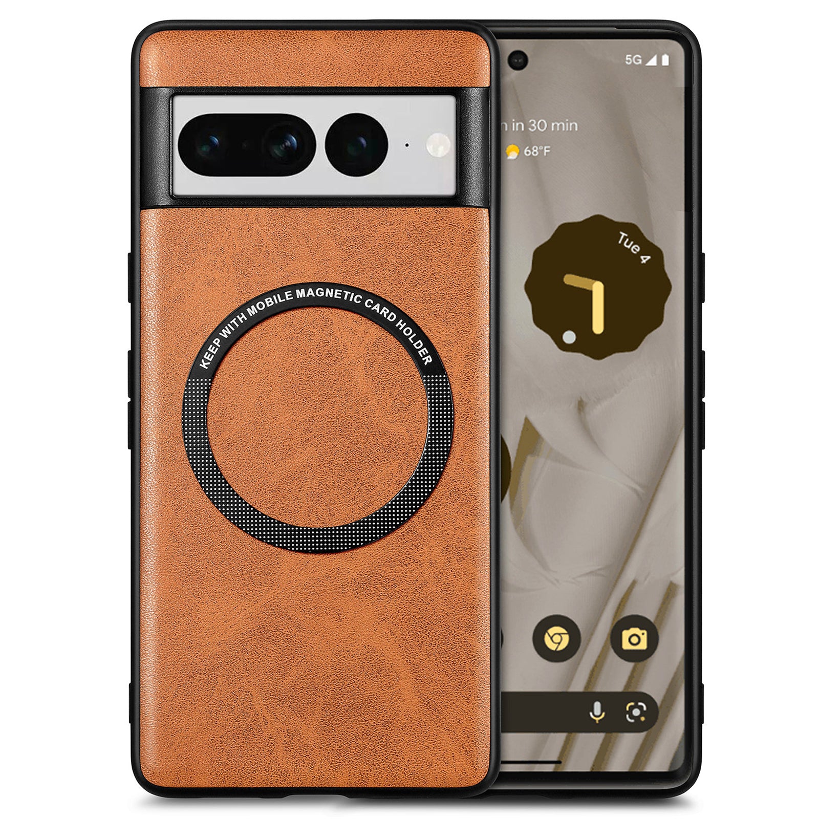 Leather Coated PC TPU Case Compatible with MagSafe for Google Pixel 7 Pro 5G Phone Cover