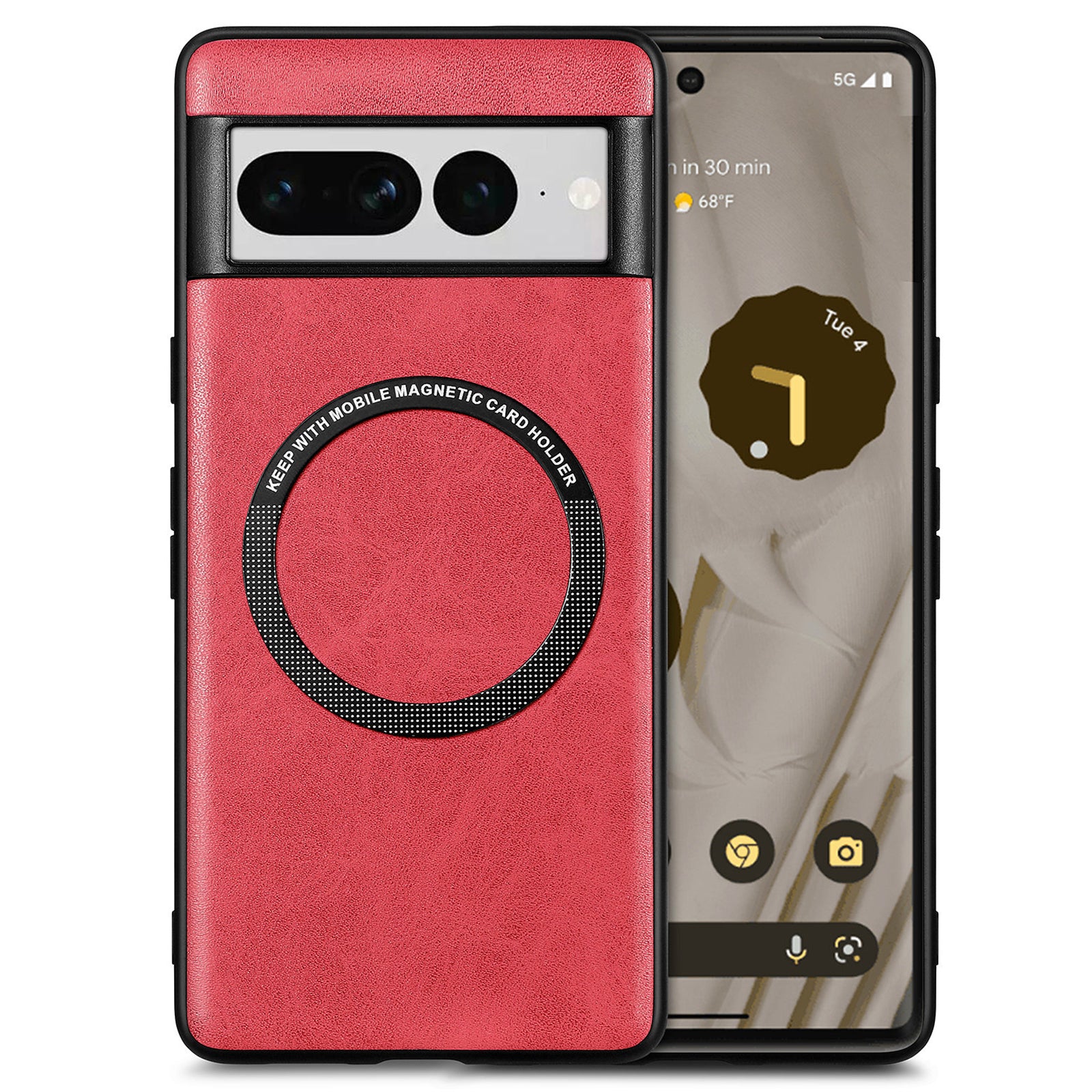 Leather Coated PC TPU Case Compatible with MagSafe for Google Pixel 7 Pro 5G Phone Cover