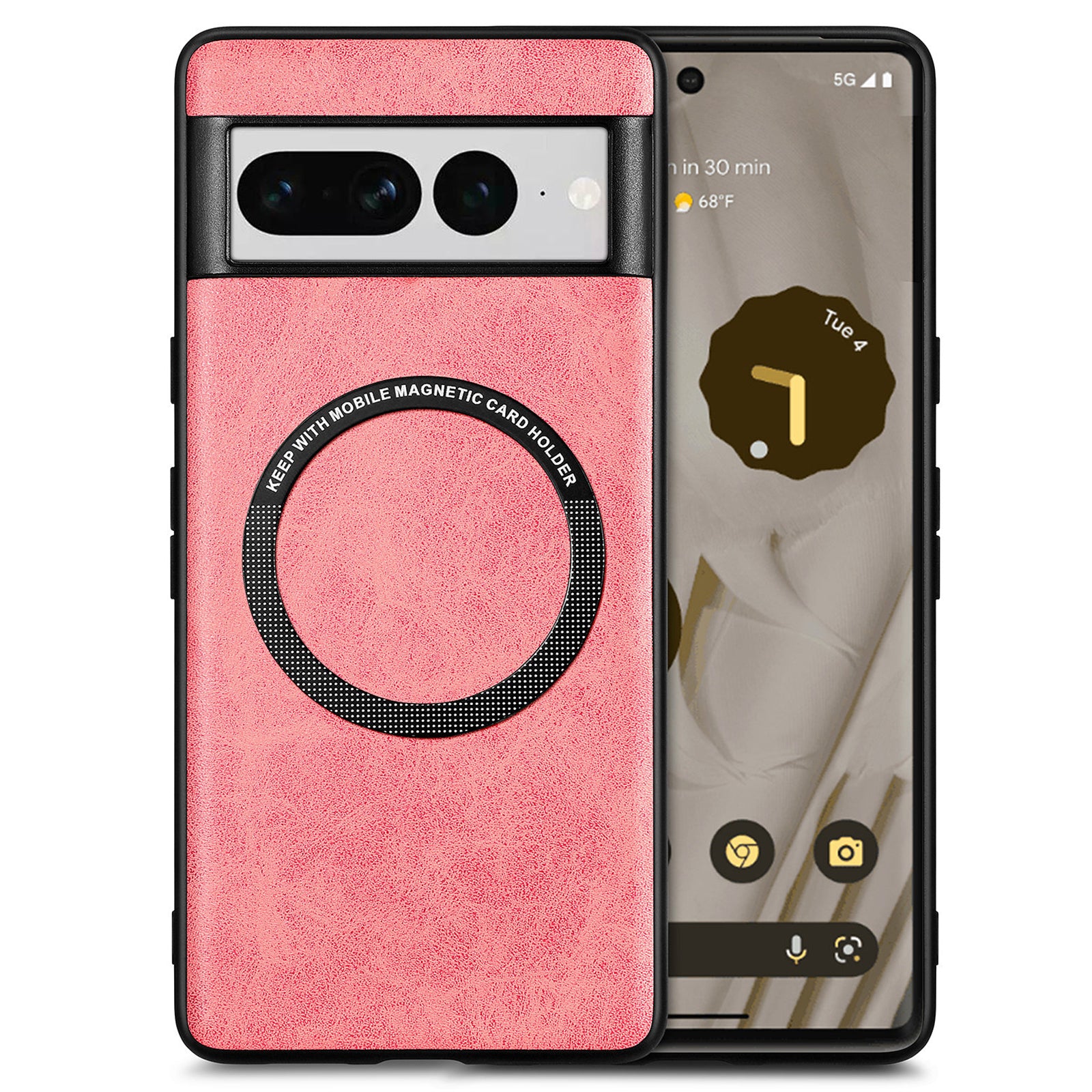 Leather Coated PC TPU Case Compatible with MagSafe for Google Pixel 7 Pro 5G Phone Cover