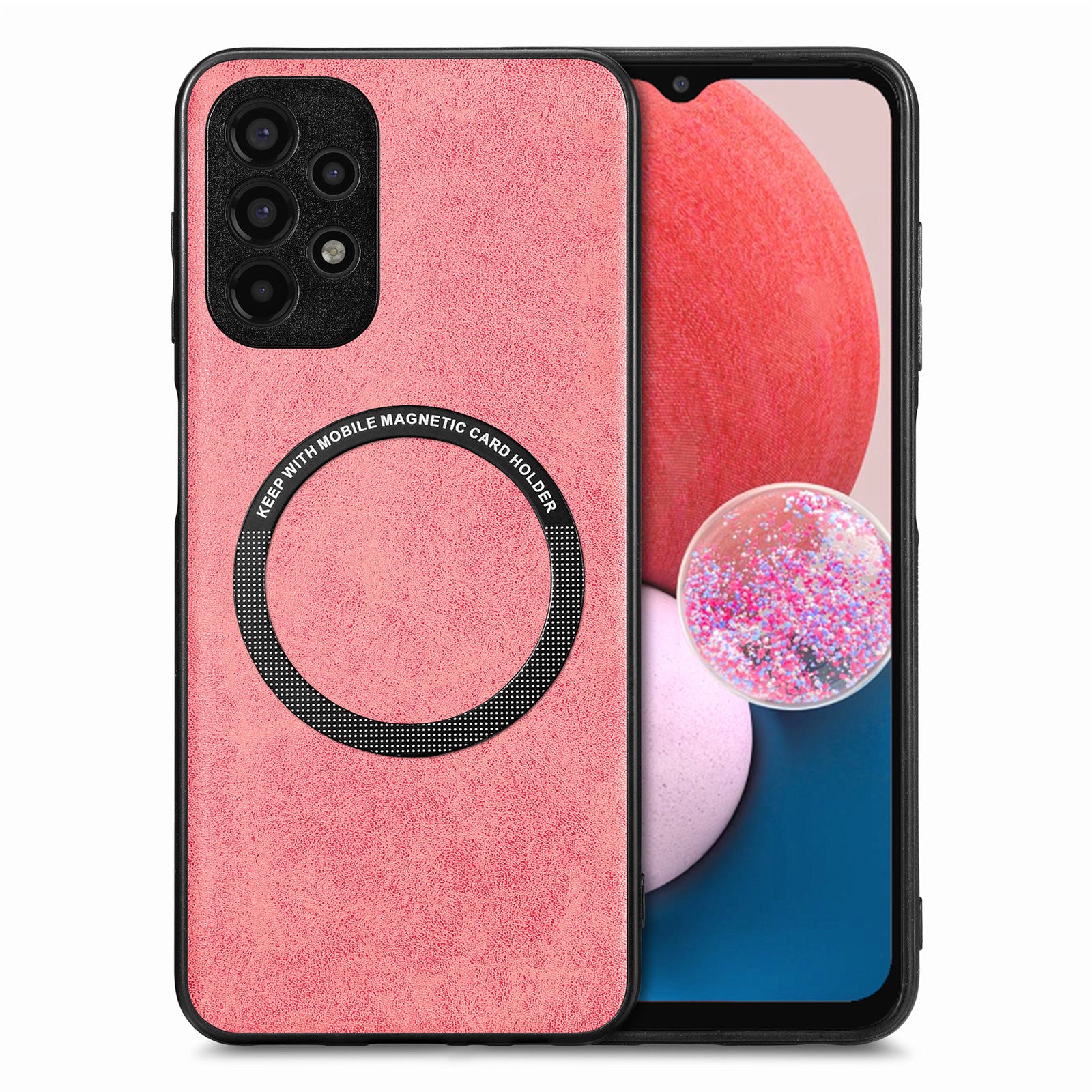 For Samsung Galaxy A13 4G Phone Case Compatible with MagSafe PU Leather Coated PC TPU Cover