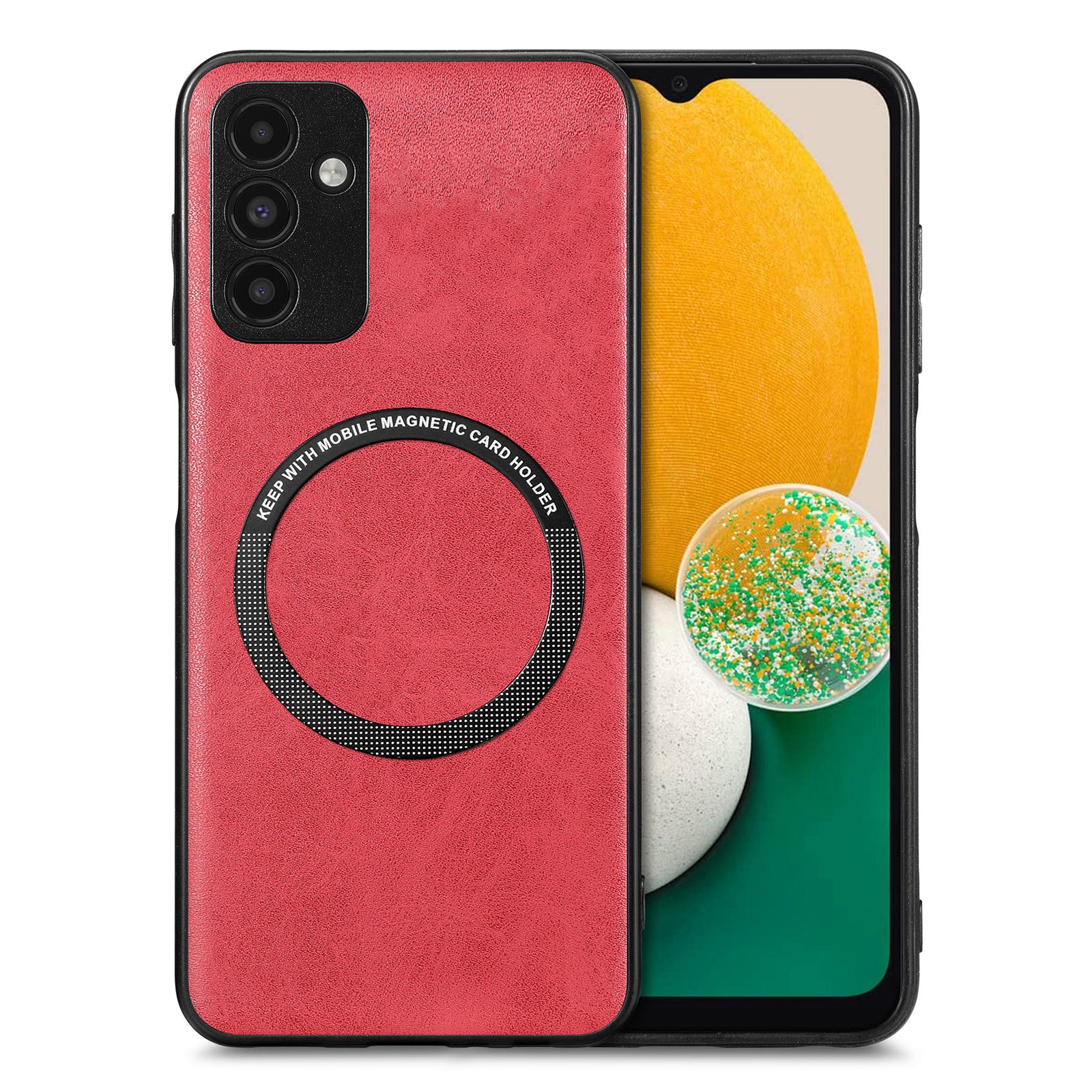 Pouzdro na telefon pro montáž do auta kompatibilní s MagSafe pro Samsung Galaxy A13 5G PU kožený kryt PC TPU s kovovým plechem