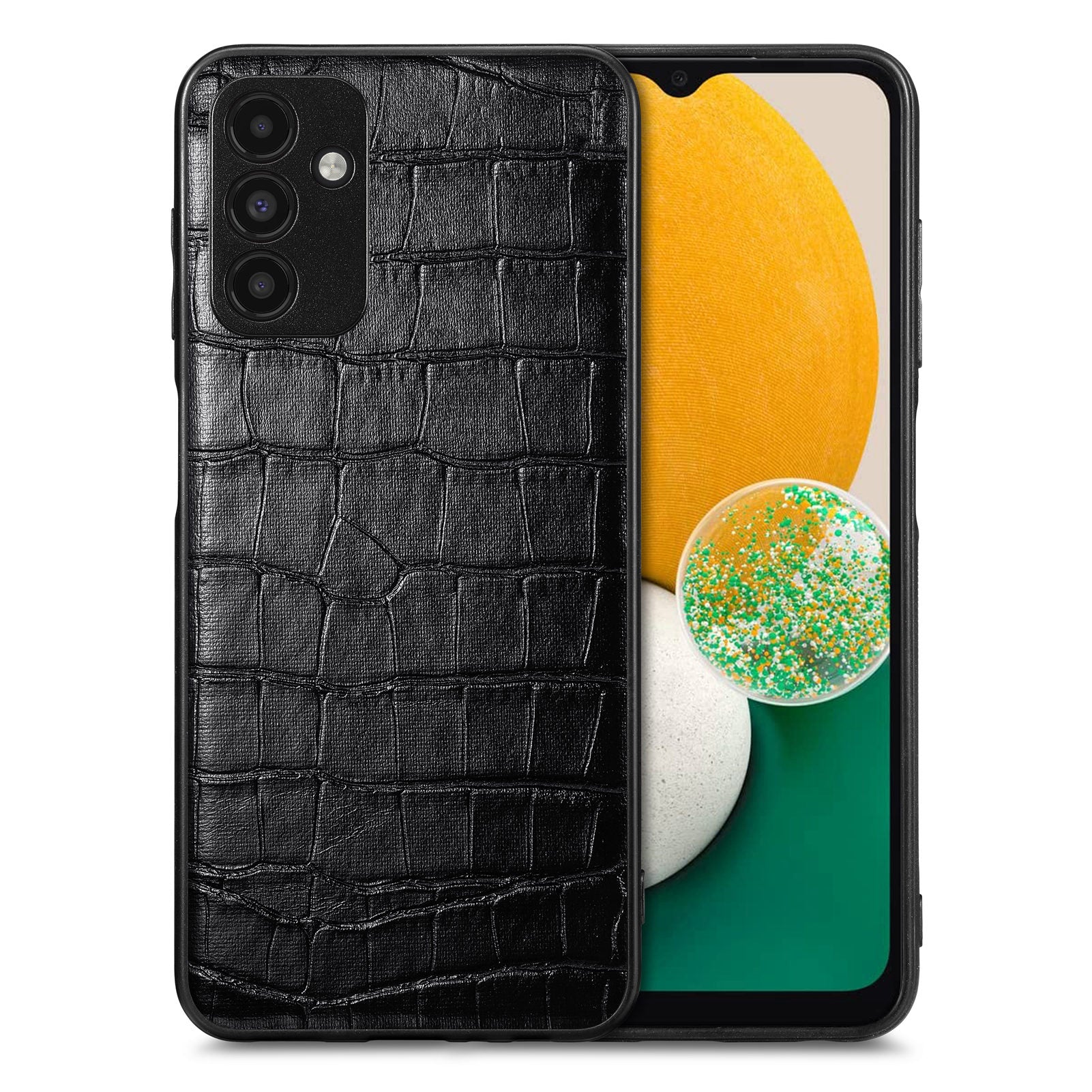 For Samsung Galaxy A13 5G Precise Cutout Phone Case Crocodile Texture PU Leather Coated TPU Cover