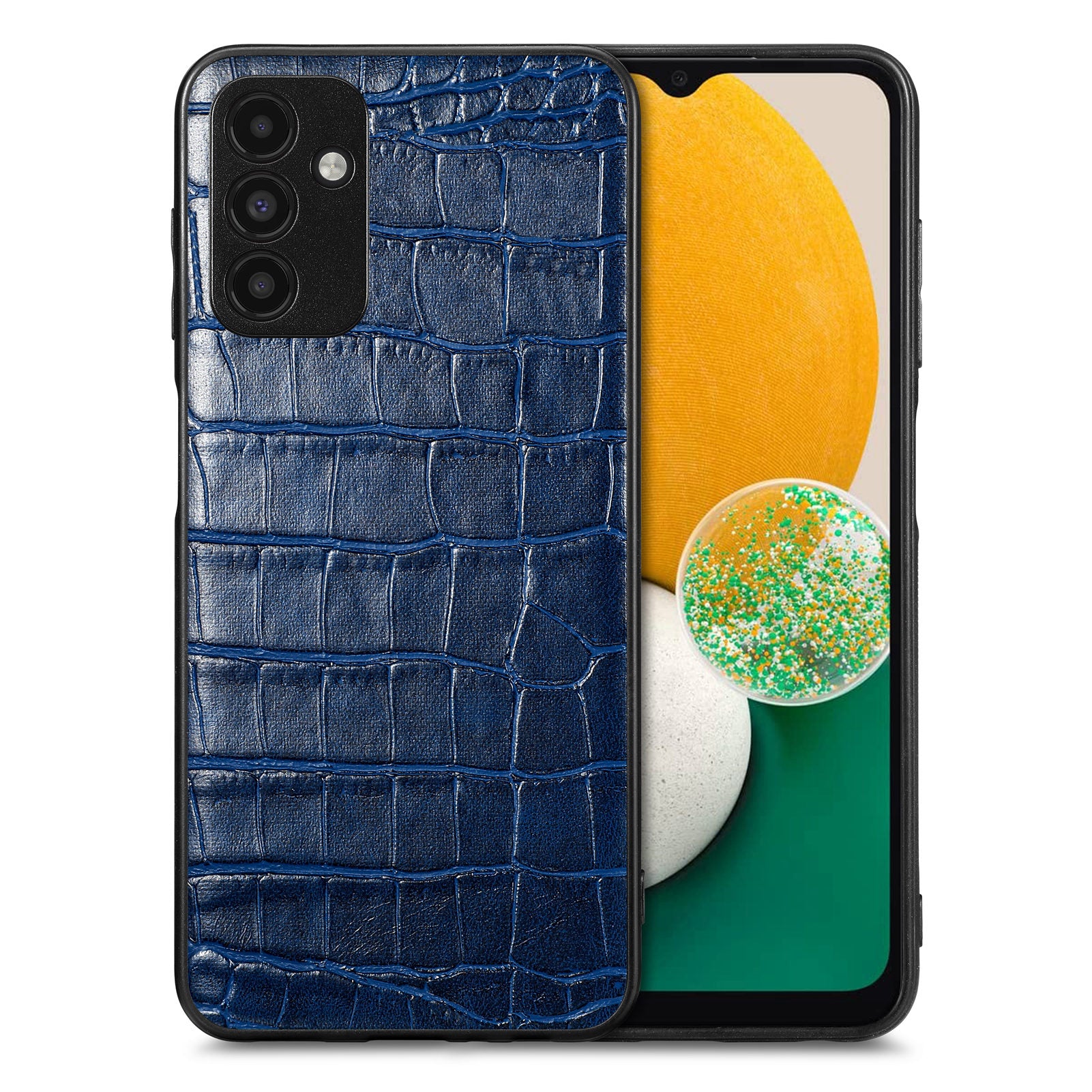 For Samsung Galaxy A13 5G Precise Cutout Phone Case Crocodile Texture PU Leather Coated TPU Cover