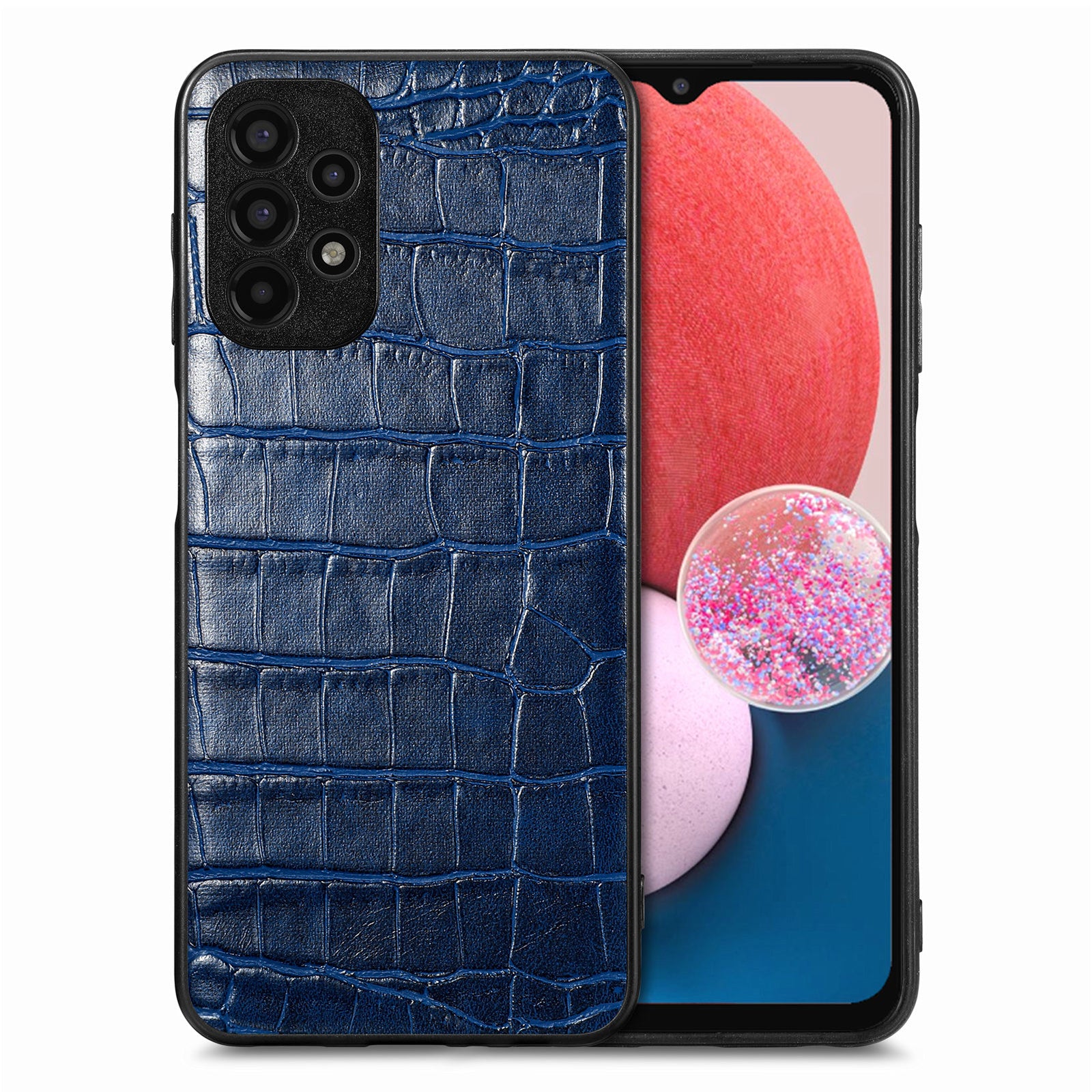 For Samsung Galaxy A13 4G Crocodile Texture Anti-scratch PU Leather Coated TPU Cover Precise Cutout Phone Case
