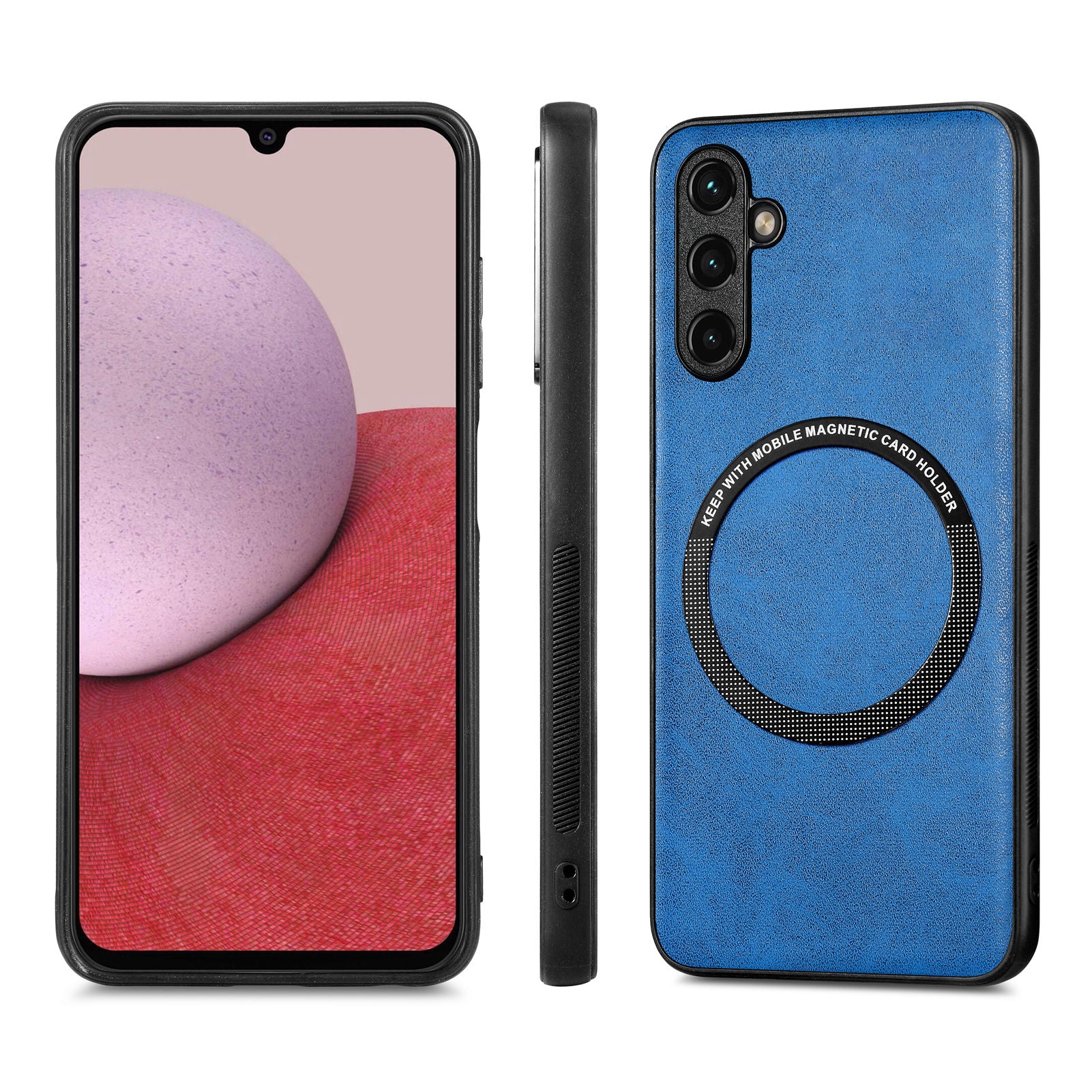 Phone Case Compatible with MagSafe for Samsung Galaxy A14 5G A14 4G PU Leather Coated PC TPU Cover