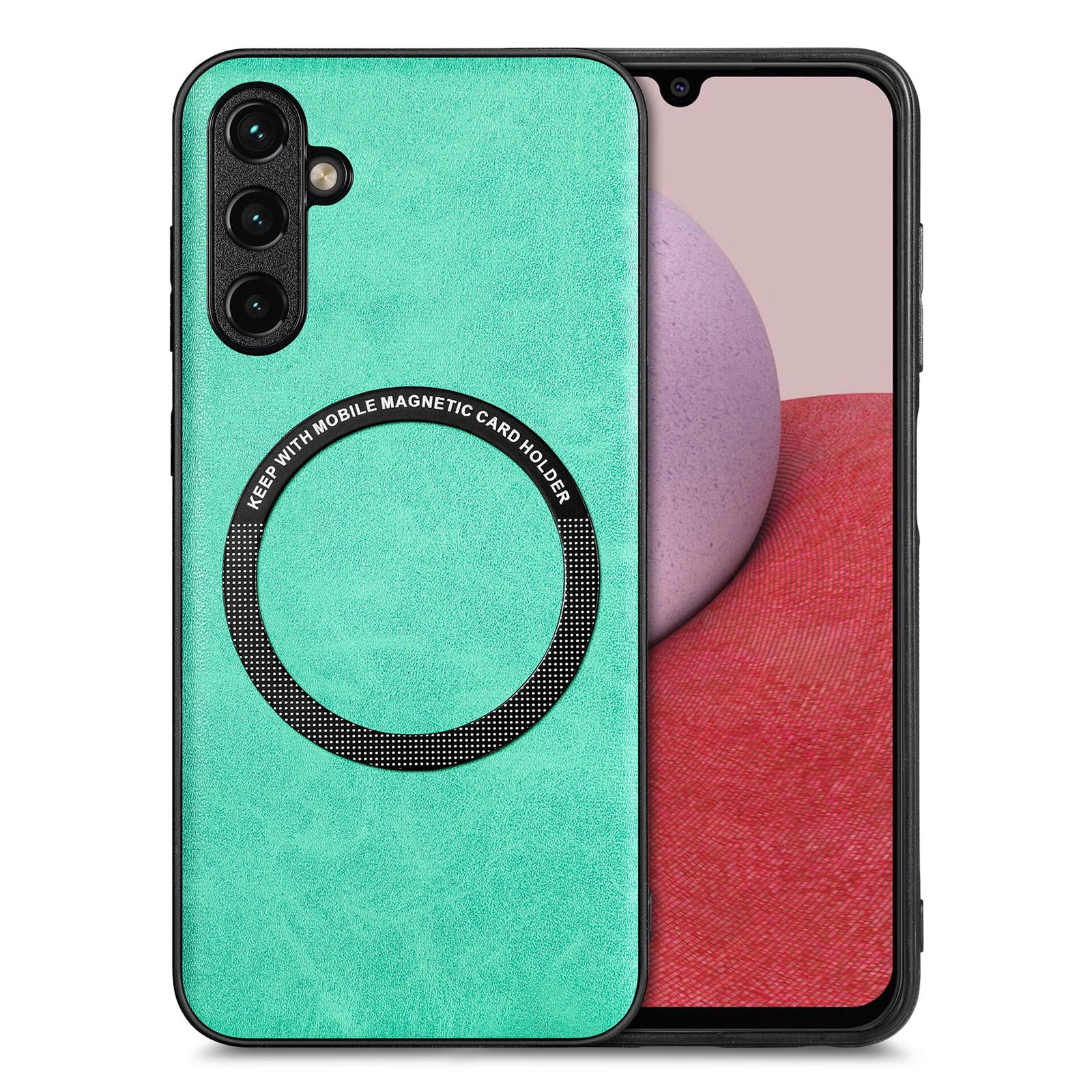Phone Case Compatible with MagSafe for Samsung Galaxy A14 5G A14 4G PU Leather Coated PC TPU Cover