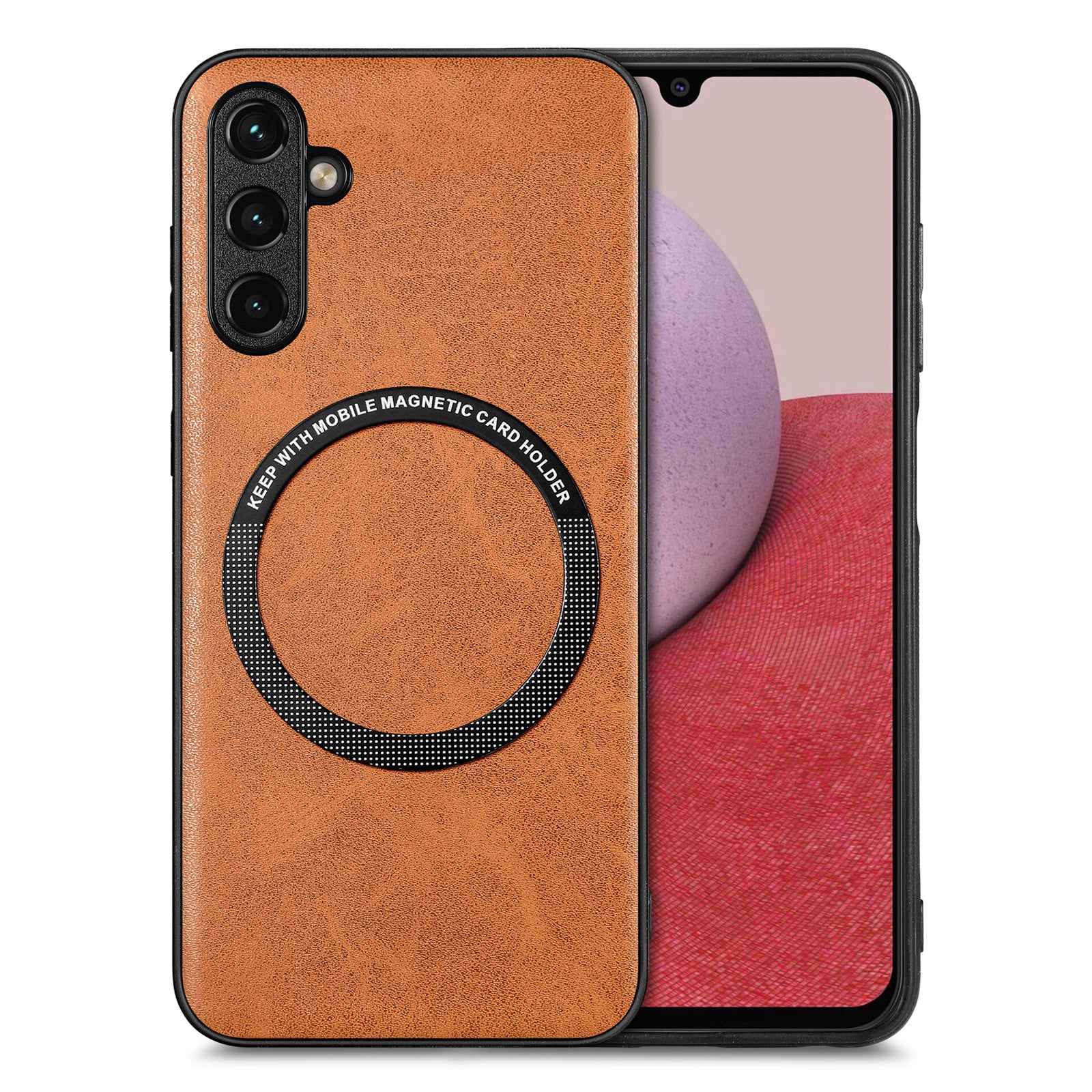 Phone Case Compatible with MagSafe for Samsung Galaxy A14 5G / A14 4G PU Leather Coated PC TPU Cover