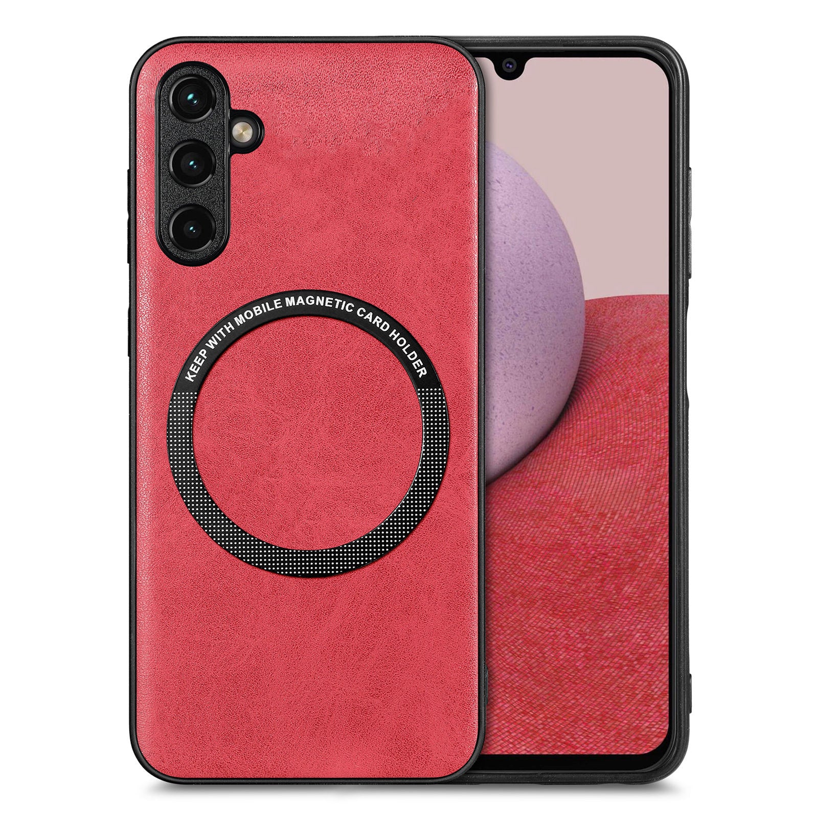 Phone Case Compatible with MagSafe for Samsung Galaxy A14 5G A14 4G PU Leather Coated PC TPU Cover