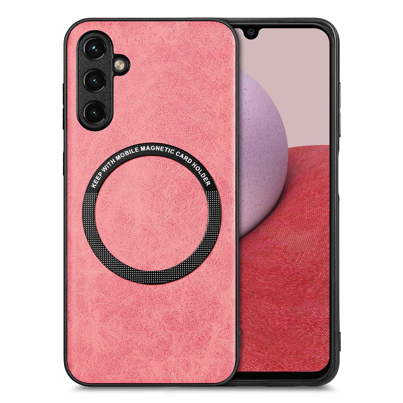 Phone Case Compatible with MagSafe for Samsung Galaxy A14 5G A14 4G PU Leather Coated PC TPU Cover