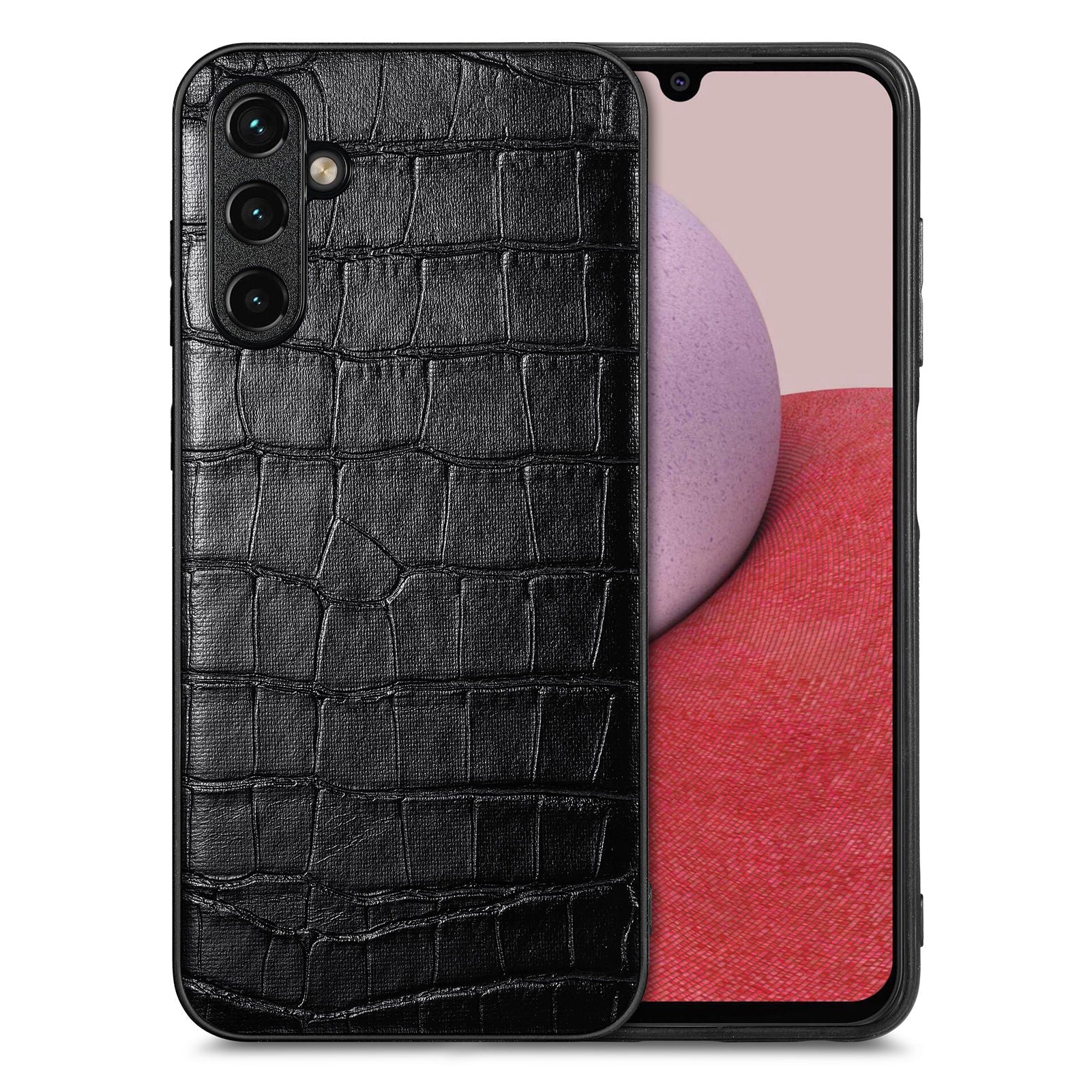 For Samsung Galaxy A14 5G A14 4G Crocodile Texture Back Shell PU Leather Coated TPU Cover Precise Cutout Phone Case