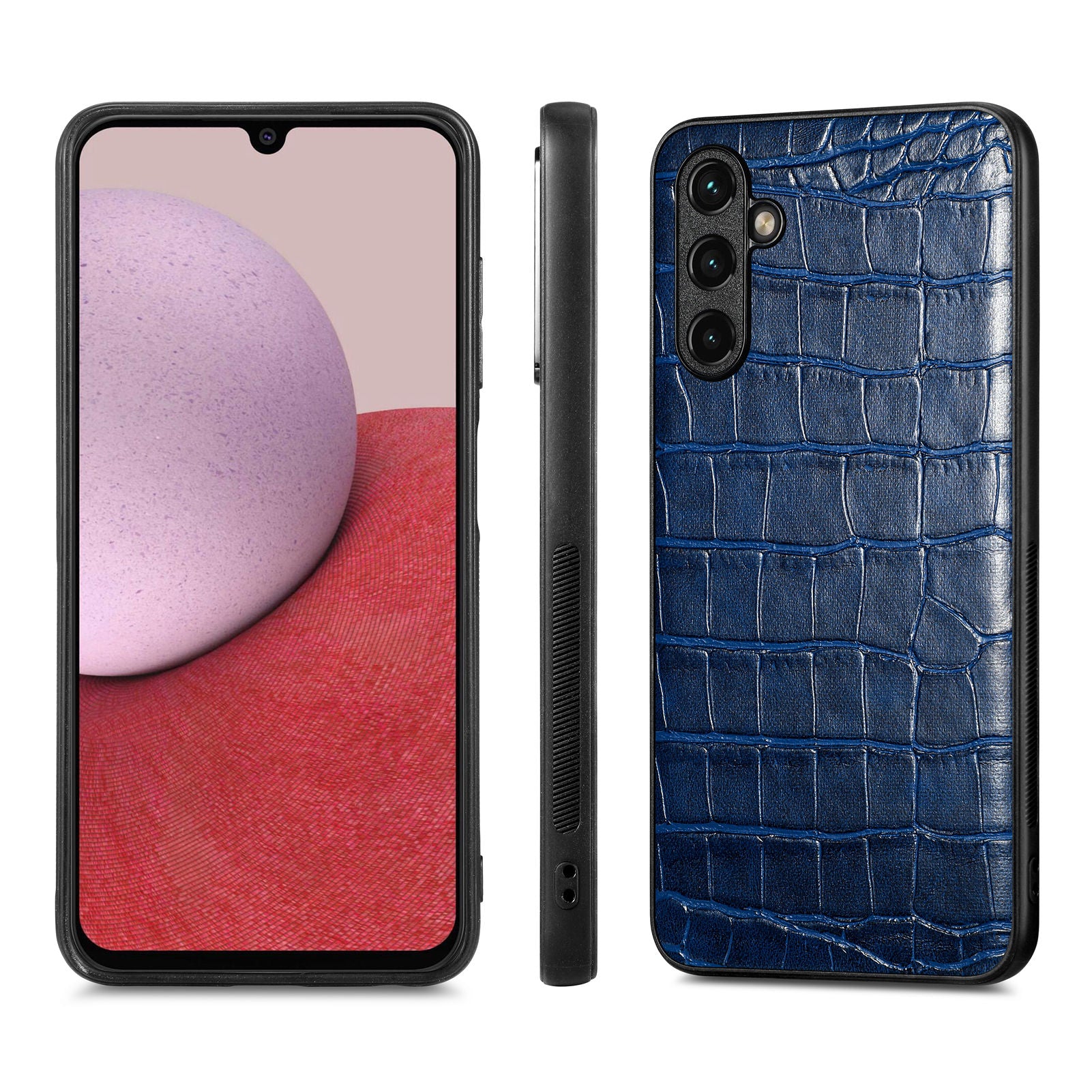 For Samsung Galaxy A14 5G A14 4G Crocodile Texture Back Shell PU Leather Coated TPU Cover Precise Cutout Phone Case