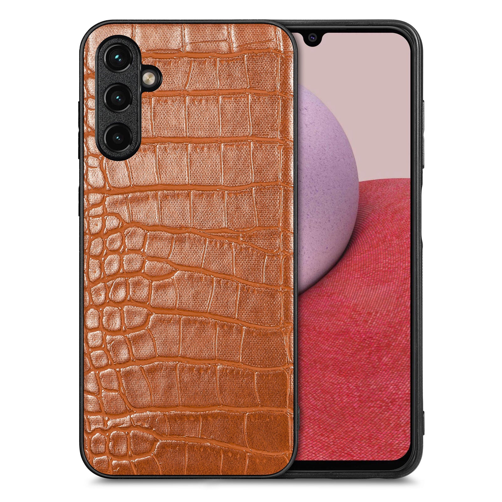 For Samsung Galaxy A14 5G A14 4G Crocodile Texture Back Shell PU Leather Coated TPU Cover Precise Cutout Phone Case