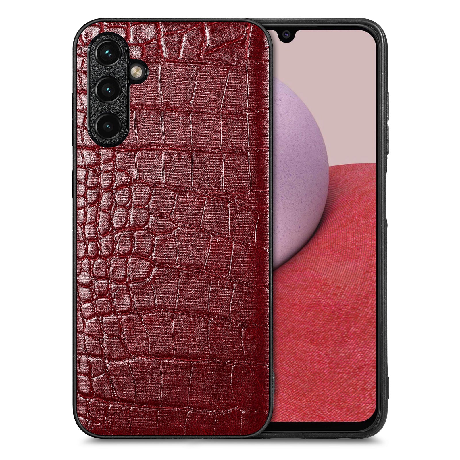 For Samsung Galaxy A14 5G A14 4G Crocodile Texture Back Shell PU Leather Coated TPU Cover Precise Cutout Phone Case