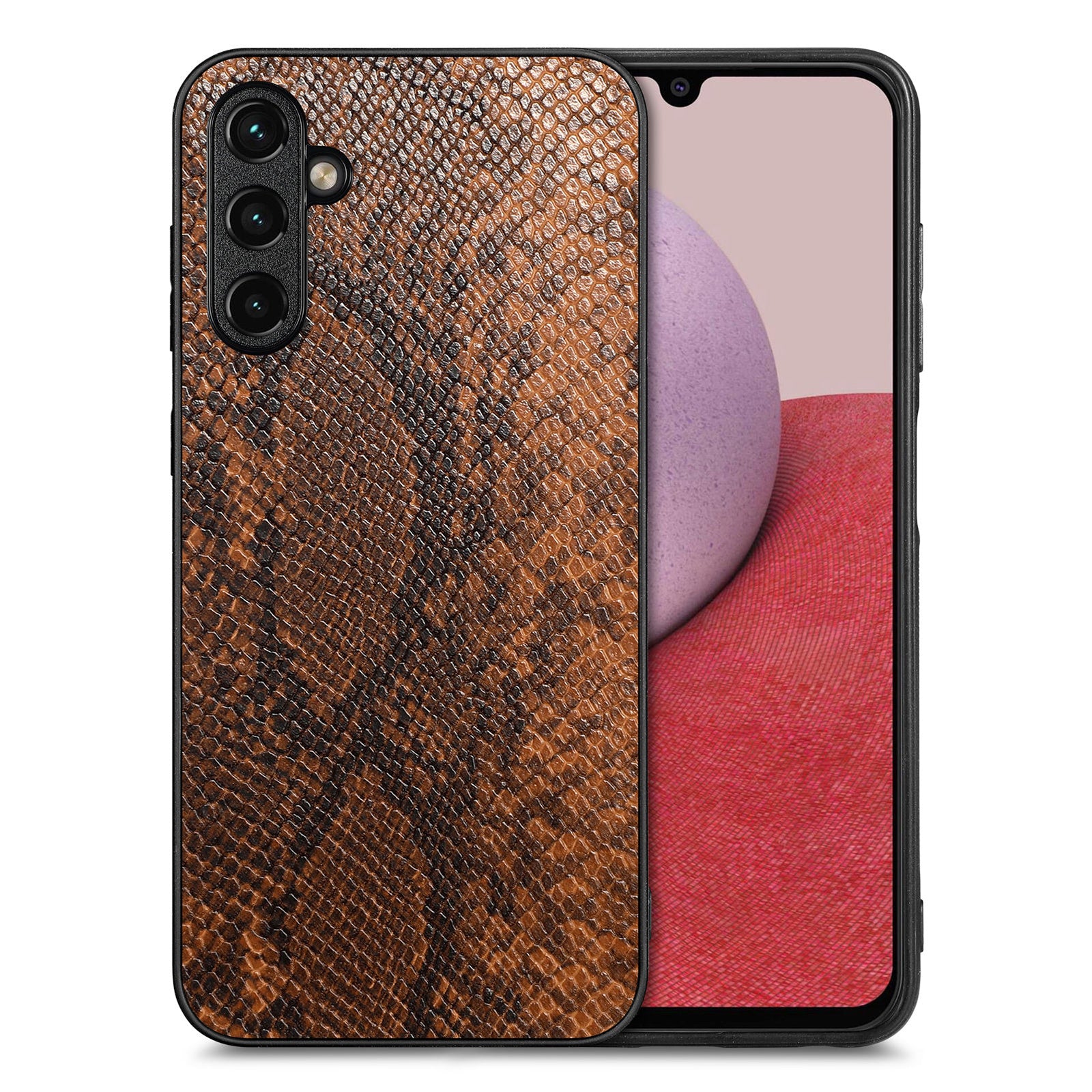 Snake Texture Phone Case for Samsung Galaxy A14 5G A14 4G PU Leather Coated PC TPU Cell Phone Cover