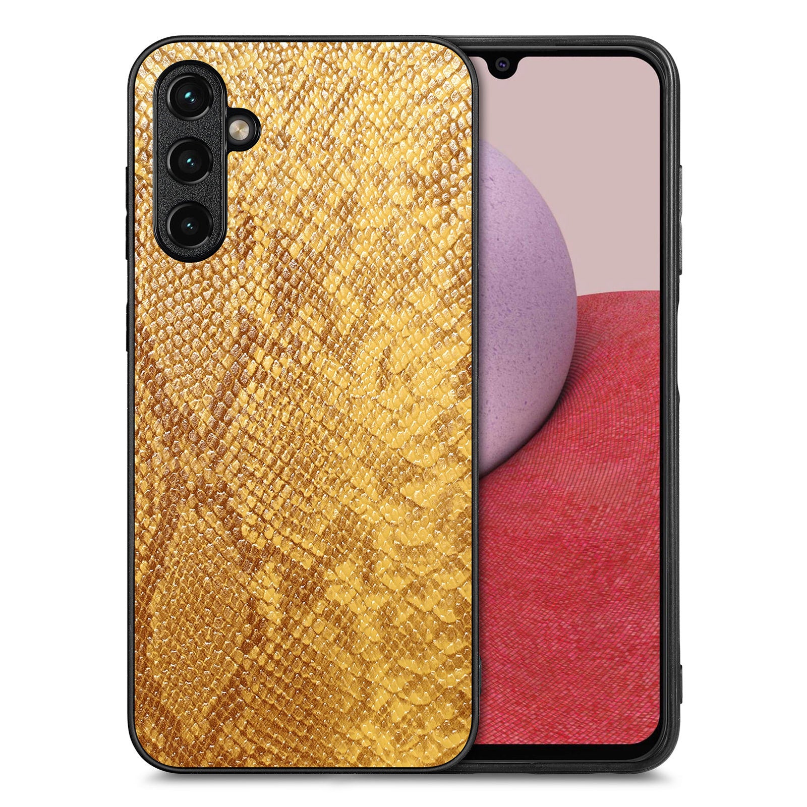Snake Texture Phone Case for Samsung Galaxy A14 5G A14 4G PU Leather Coated PC TPU Cell Phone Cover