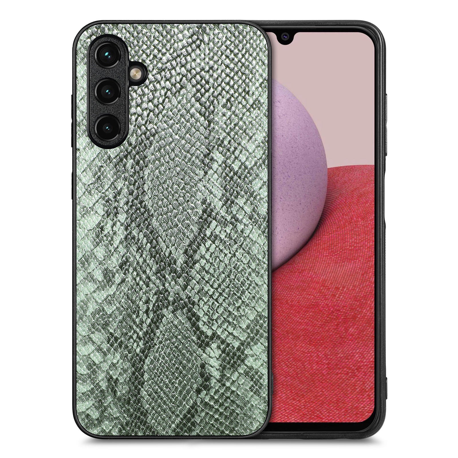 Snake Texture Phone Case for Samsung Galaxy A14 5G A14 4G PU Leather Coated PC TPU Cell Phone Cover