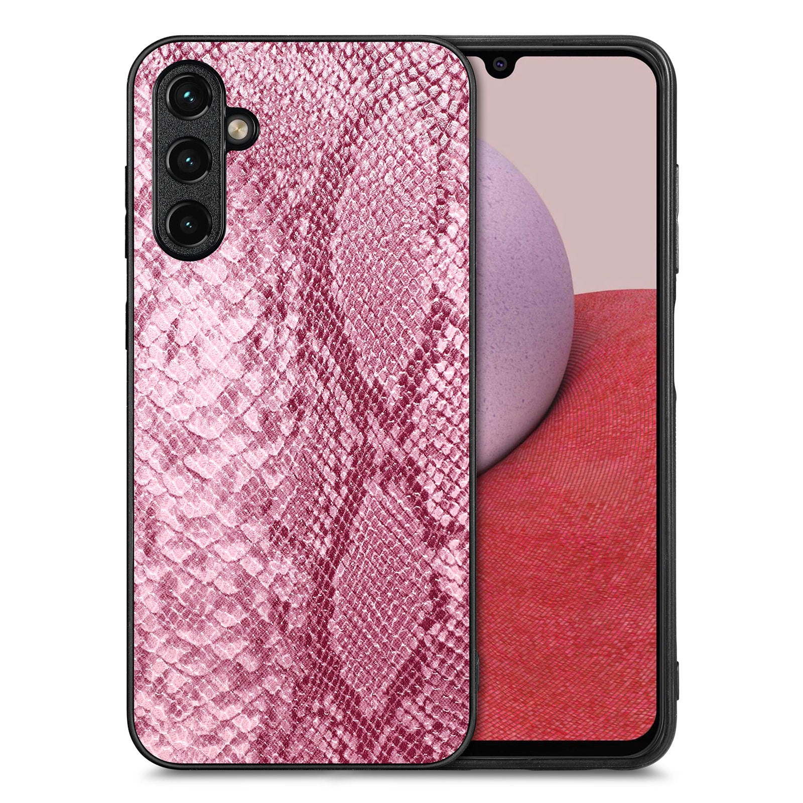 Snake Texture Phone Case for Samsung Galaxy A14 5G A14 4G PU Leather Coated PC TPU Cell Phone Cover