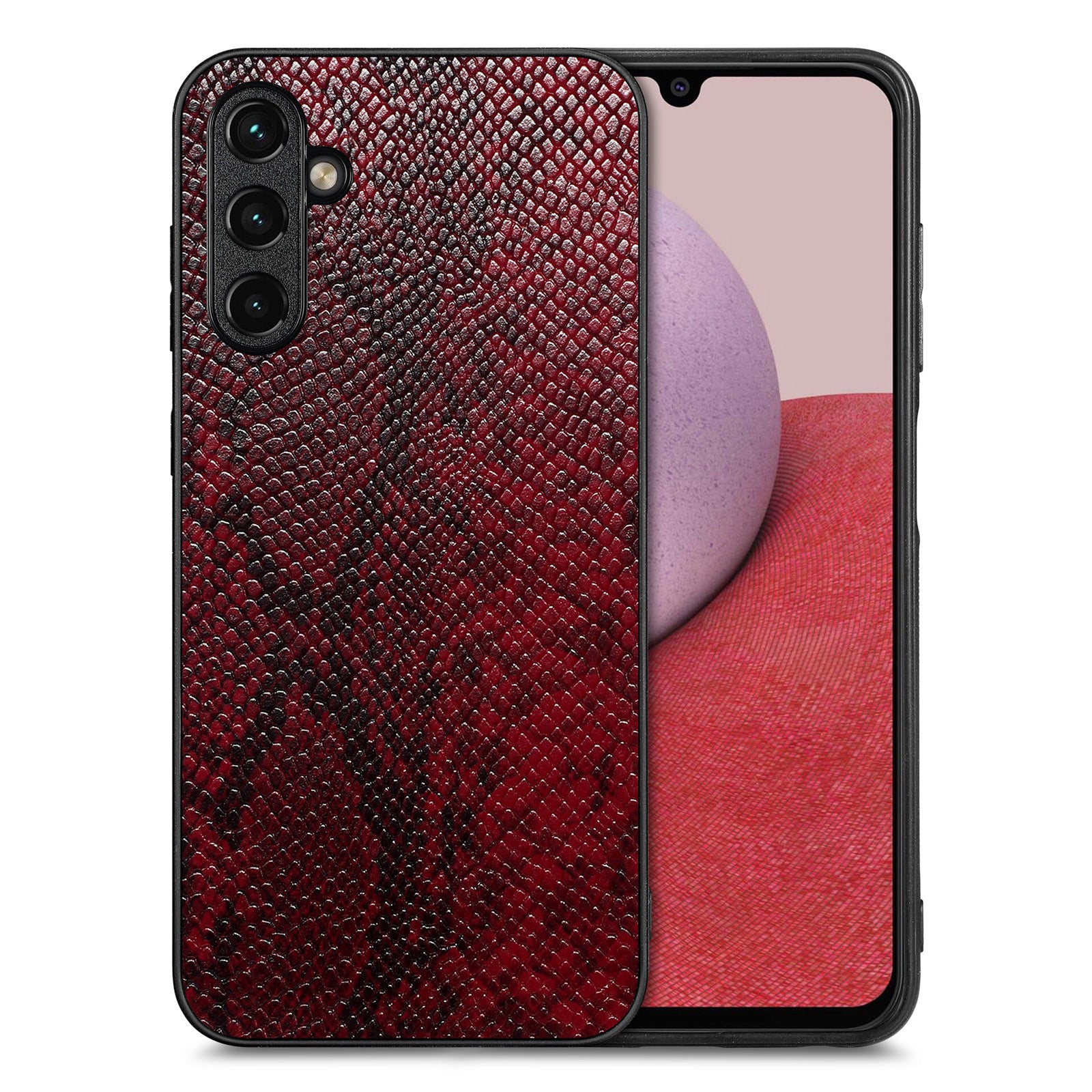 Snake Texture Phone Case for Samsung Galaxy A14 5G A14 4G PU Leather Coated PC TPU Cell Phone Cover