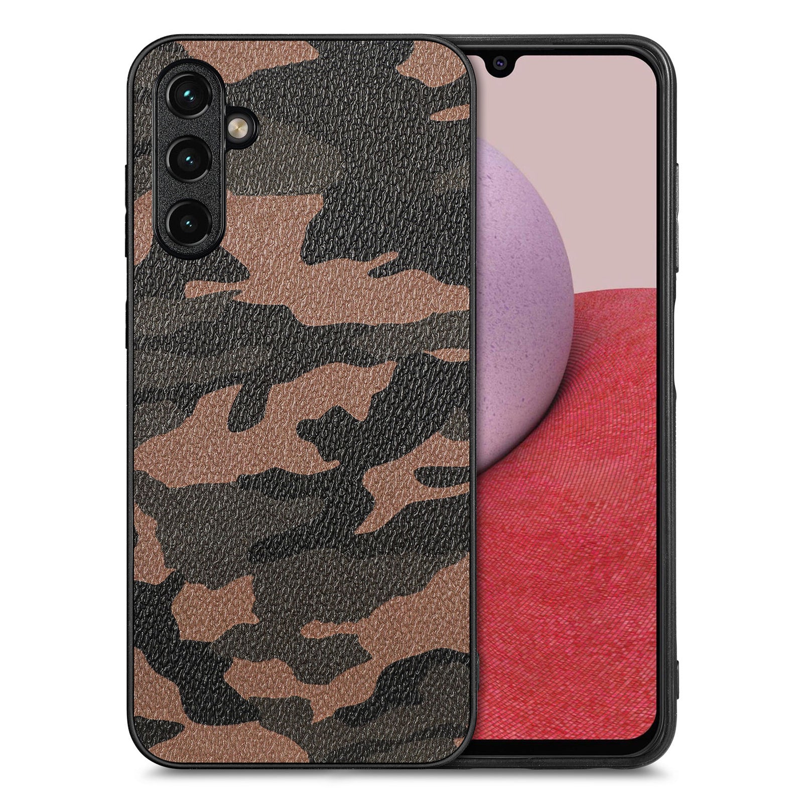 For Samsung Galaxy A14 5G / A14 4G Slim Phone Case Camouflage Pattern Leather Coated PC TPU Cell Phone Cover