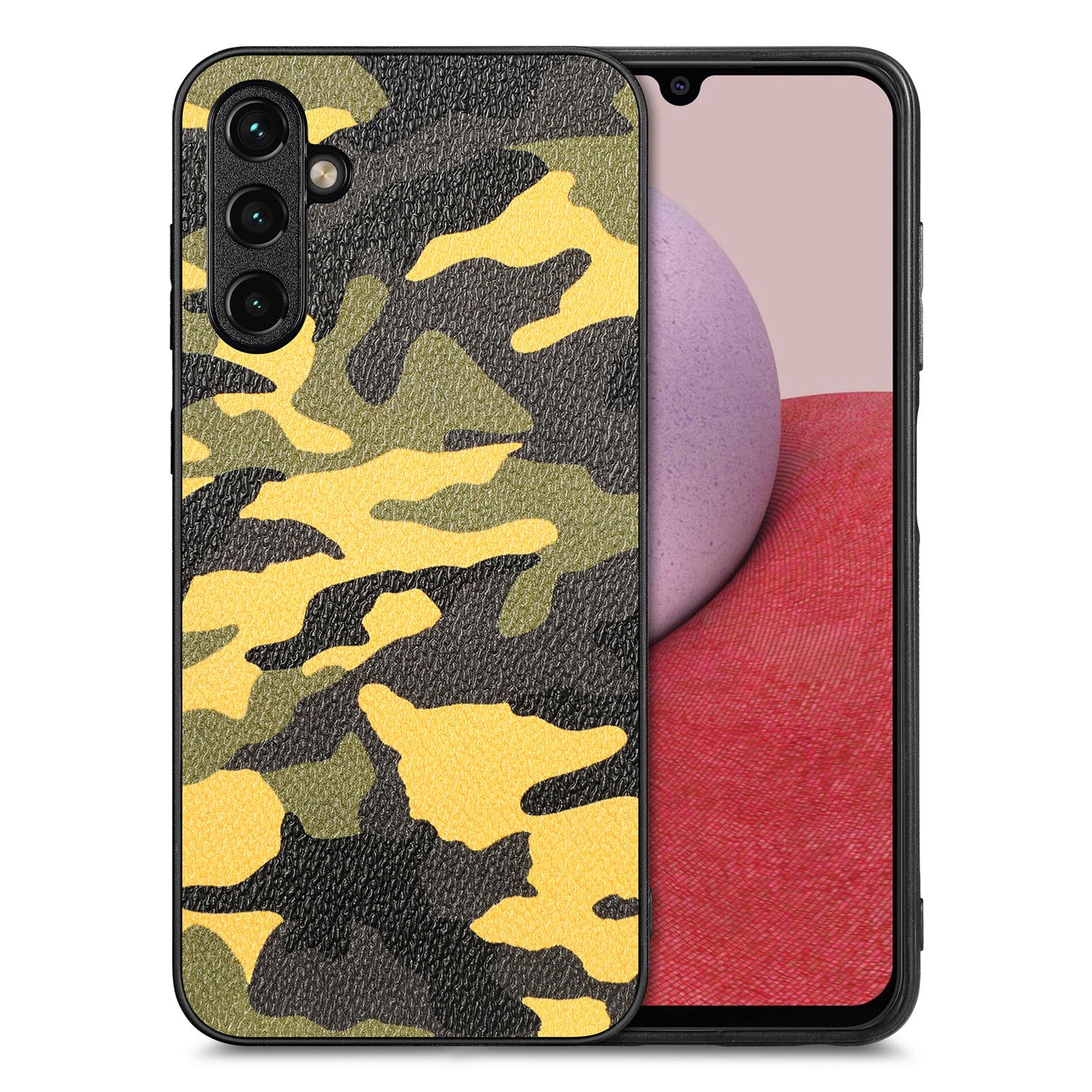 For Samsung Galaxy A14 5G / A14 4G Slim Phone Case Camouflage Pattern Leather Coated PC TPU Cell Phone Cover