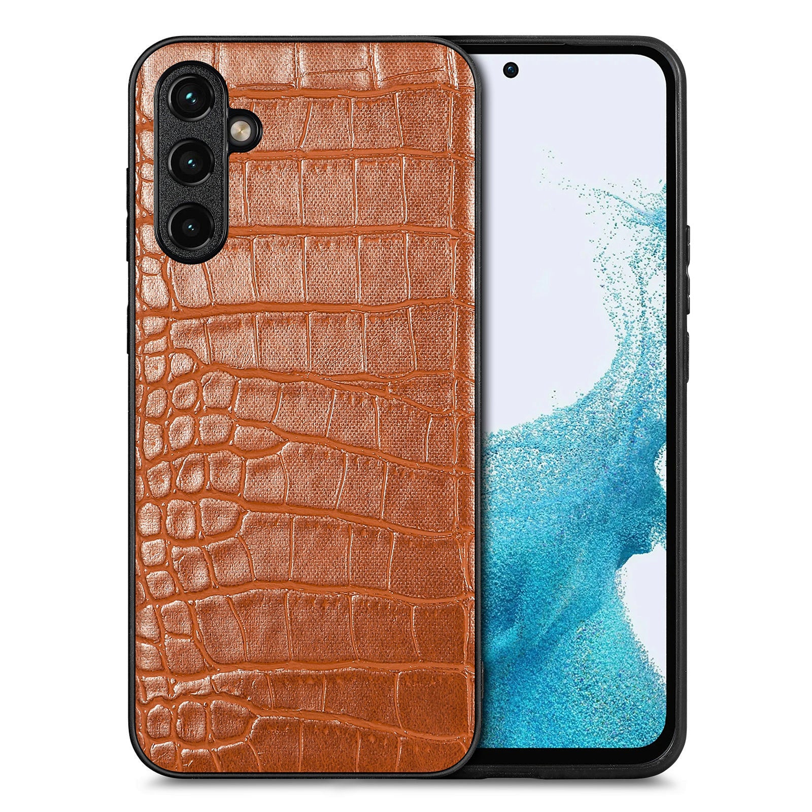 For Samsung Galaxy A54 5G Cell Phone Case Crocodile Texture PU Leather Coated TPU Protective Phone Cover