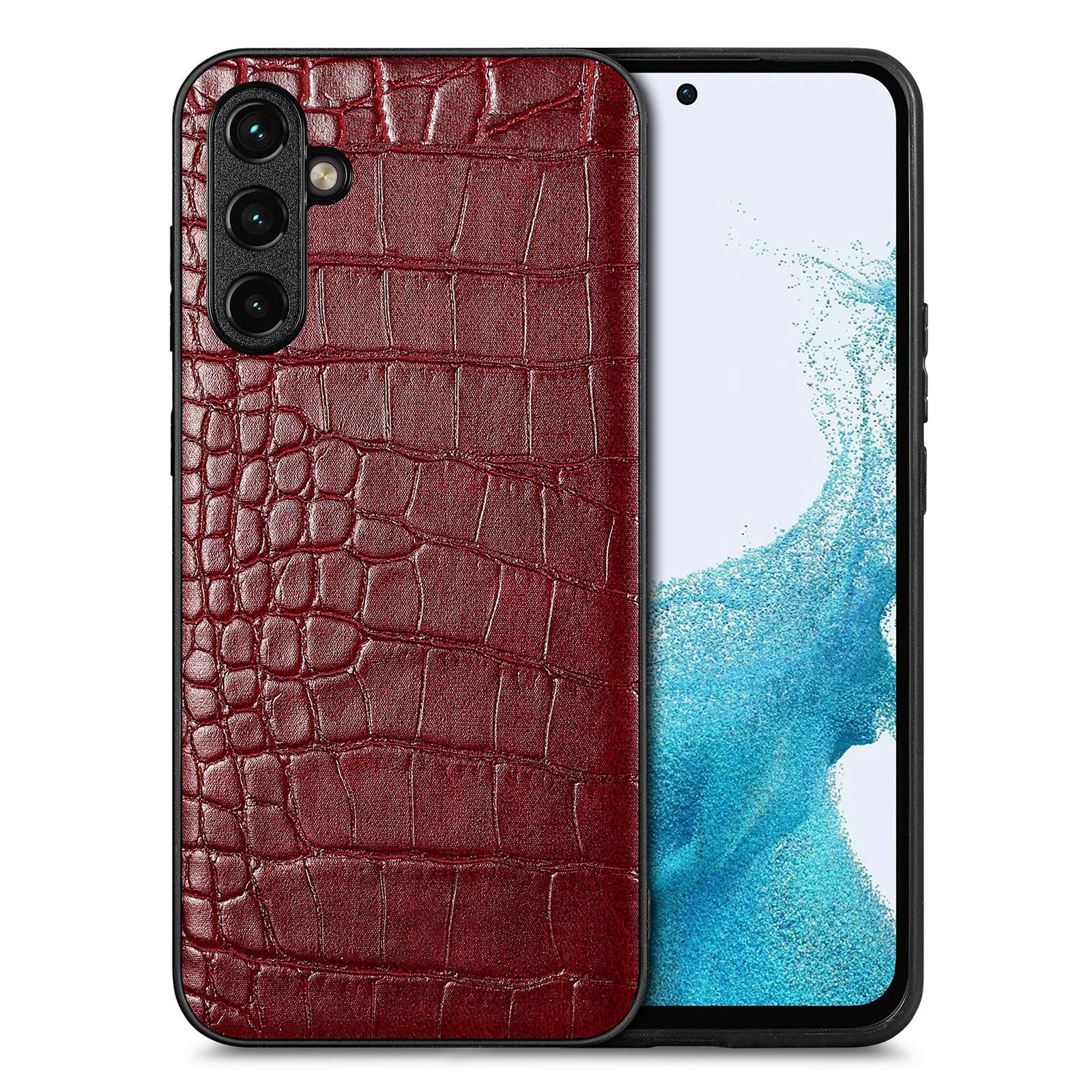 For Samsung Galaxy A54 5G Cell Phone Case Crocodile Texture PU Leather Coated TPU Protective Phone Cover