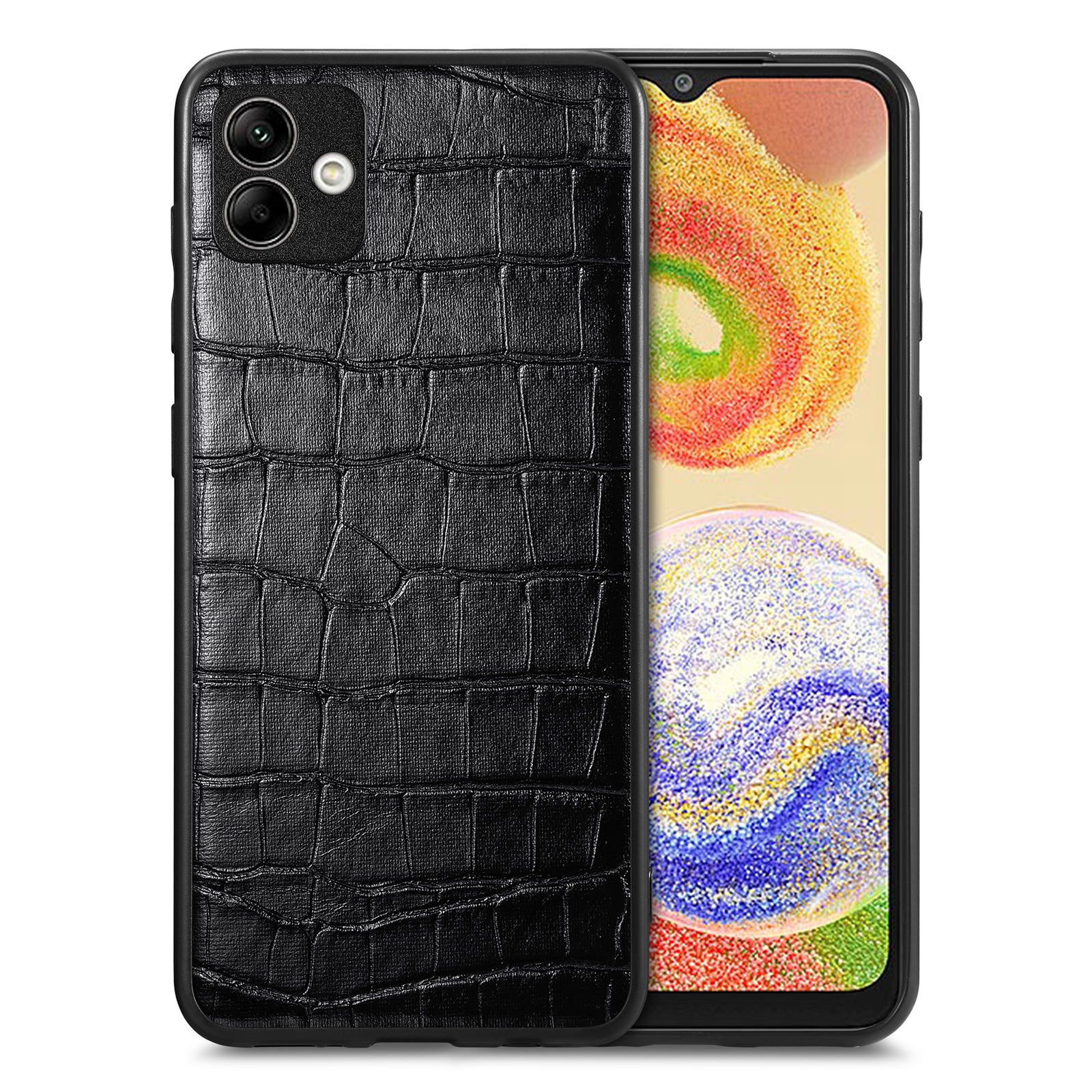 For Samsung Galaxy A04 4G (164.4 x 76.3 x 9.1 mm) Crocodile Texture Case PU Leather Coated TPU Phone Cover