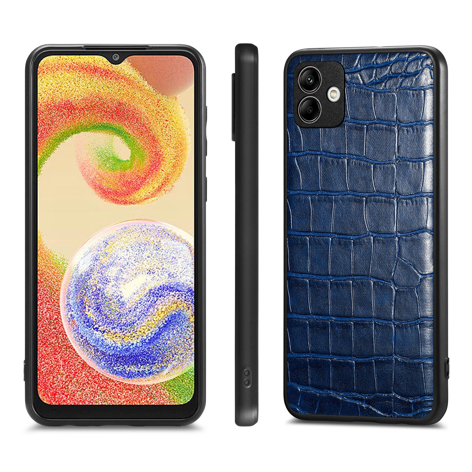 For Samsung Galaxy A04 4G (164.4 x 76.3 x 9.1 mm) Crocodile Texture Case PU Leather Coated TPU Phone Cover