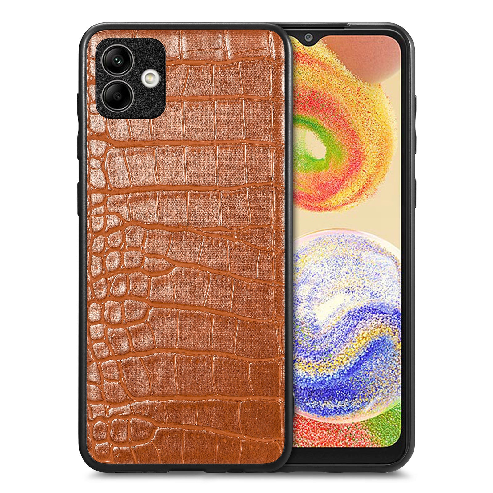 For Samsung Galaxy A04 4G (164.4 x 76.3 x 9.1 mm) Crocodile Texture Case PU Leather Coated TPU Phone Cover