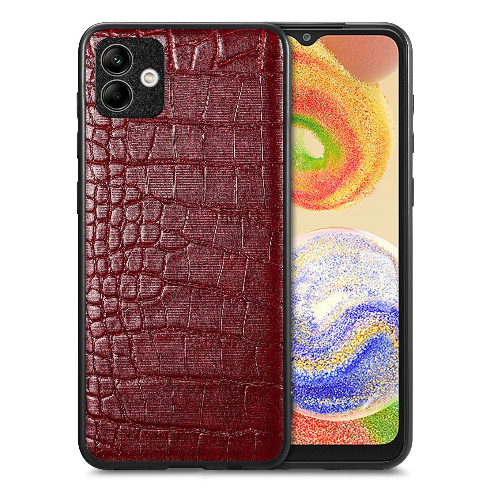 For Samsung Galaxy A04 4G (164.4 x 76.3 x 9.1 mm) Crocodile Texture Case PU Leather Coated TPU Phone Cover